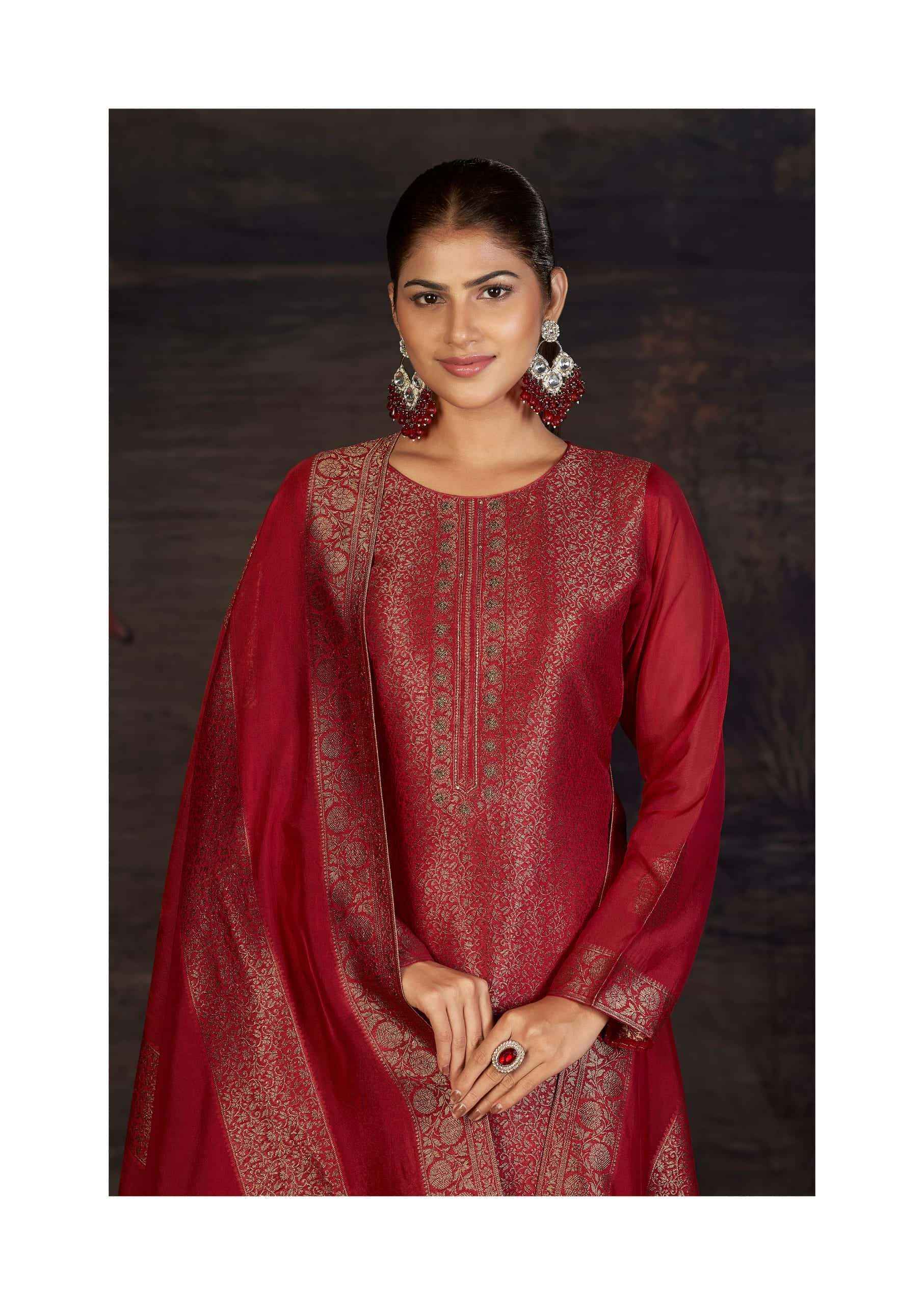 Sadhana Fashion Charvi Partywear Style Designer Silk Dress Material Wholesale Price ( 4 Pcs Catalog )