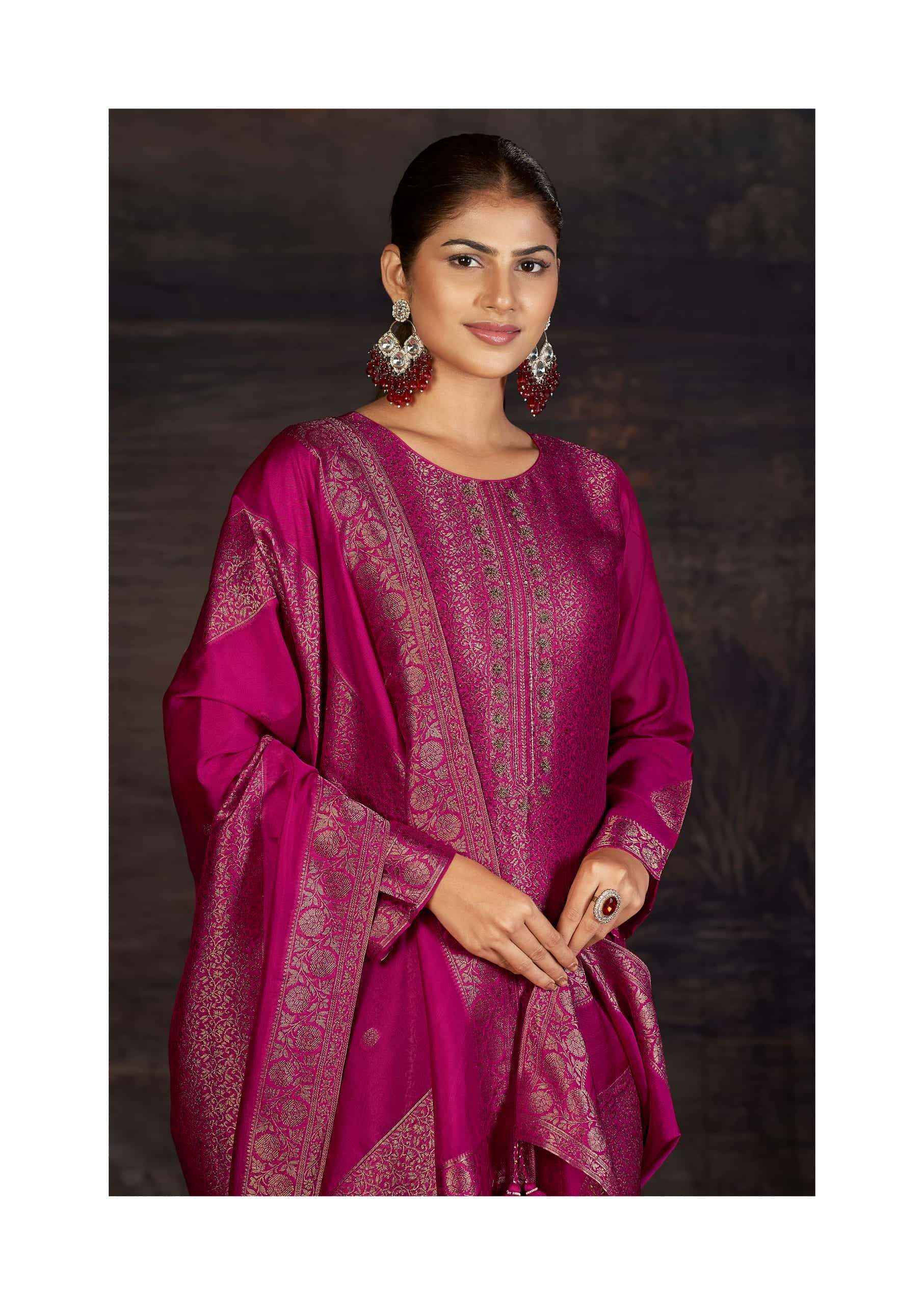 Sadhana Fashion Charvi Partywear Style Designer Silk Dress Material Wholesale Price ( 4 Pcs Catalog )