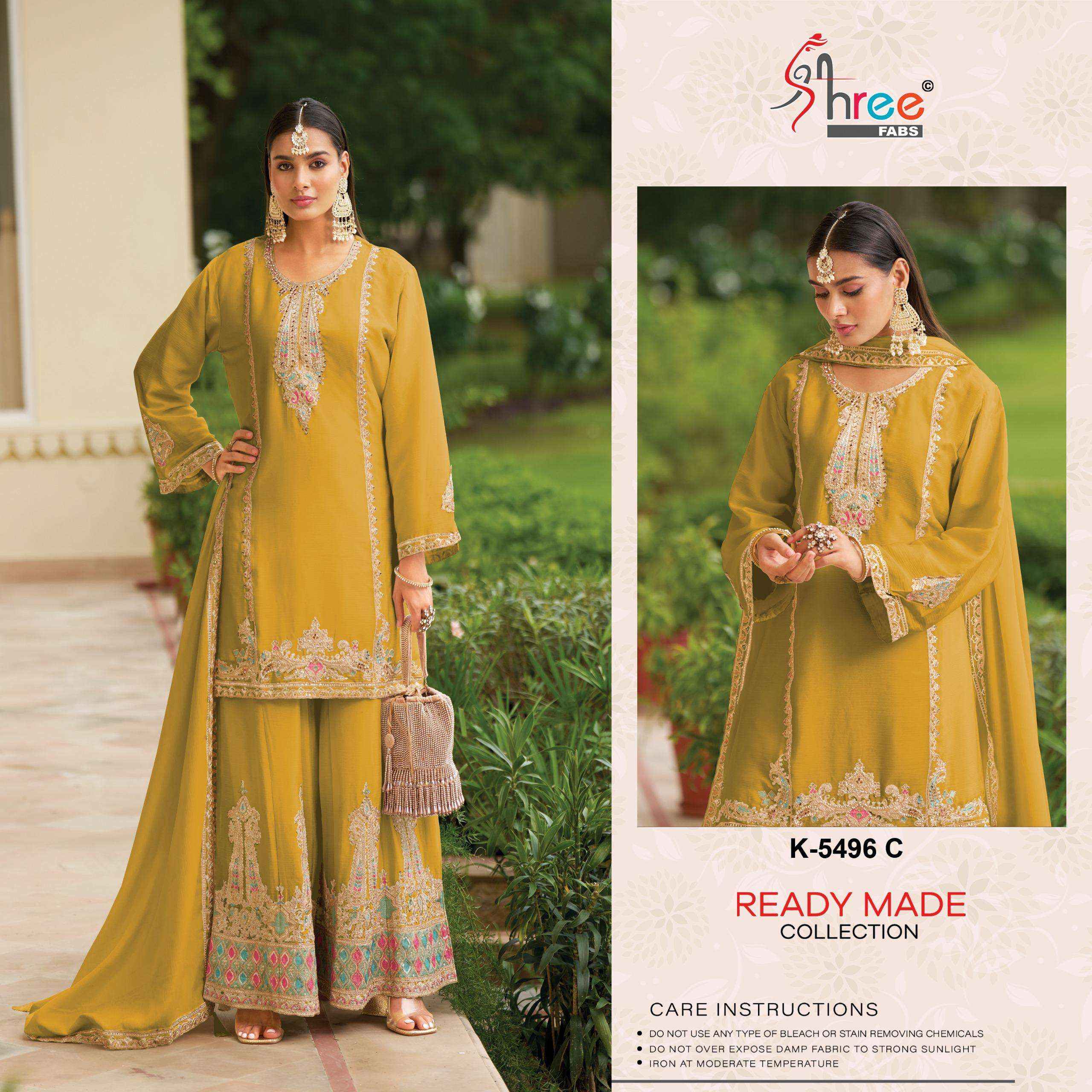 SHREE FABS K 5496 HEAVY EMBROIDERED DESIGNER WEDDING WEAR PAKISTANI DRESS WHOLESALE PRICE ( 4 PCS CATALOG )