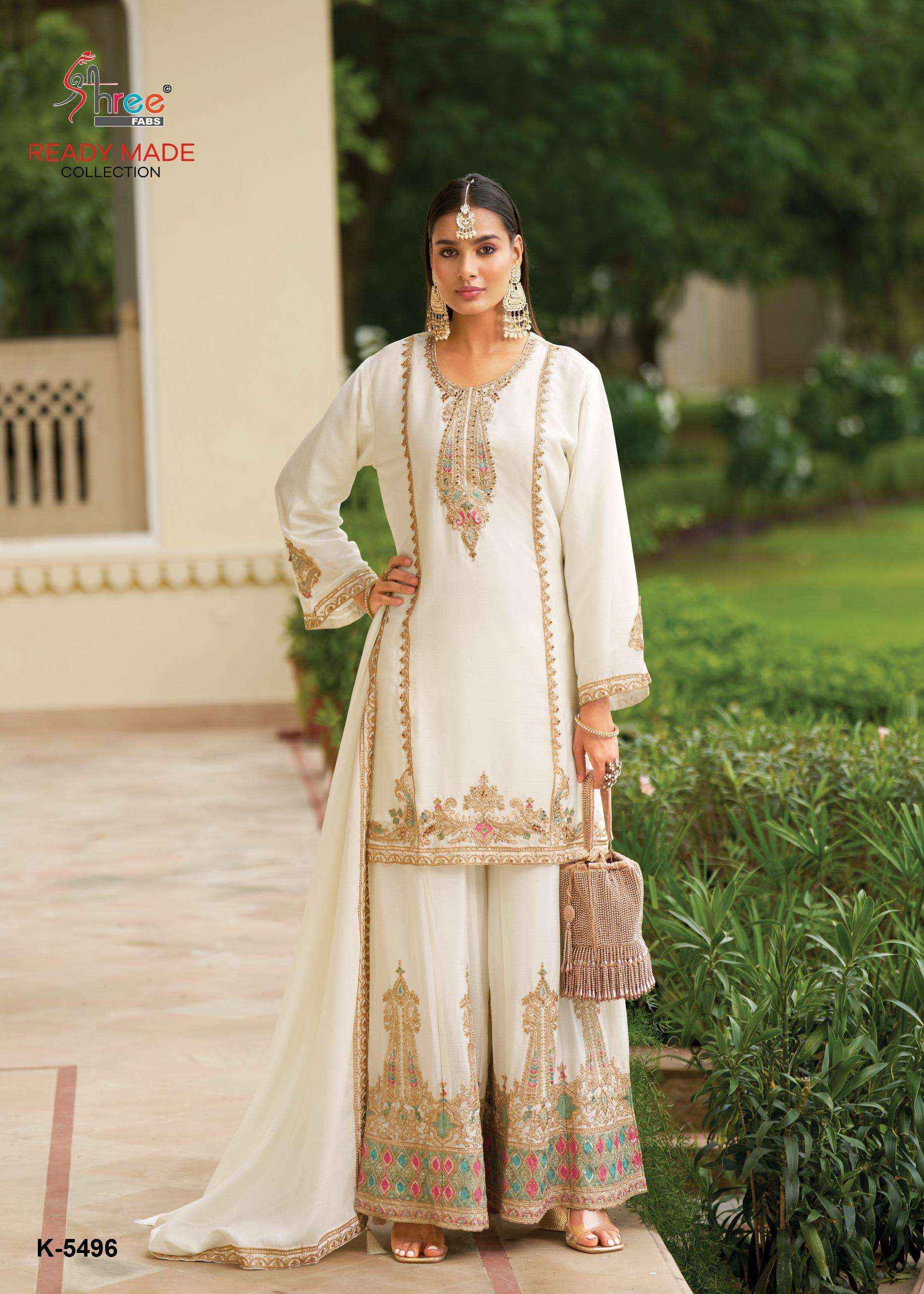 SHREE FABS K 5496 HEAVY EMBROIDERED DESIGNER WEDDING WEAR PAKISTANI DRESS WHOLESALE PRICE ( 4 PCS CATALOG )
