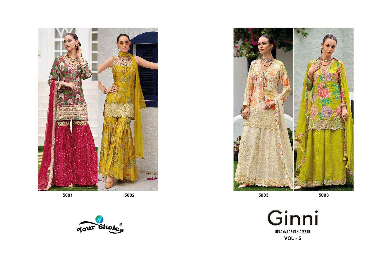 Your Choice Ginni Vol 5 Readymade Chinon Suit Wholesale Price ( 4 Pcs Catalog )