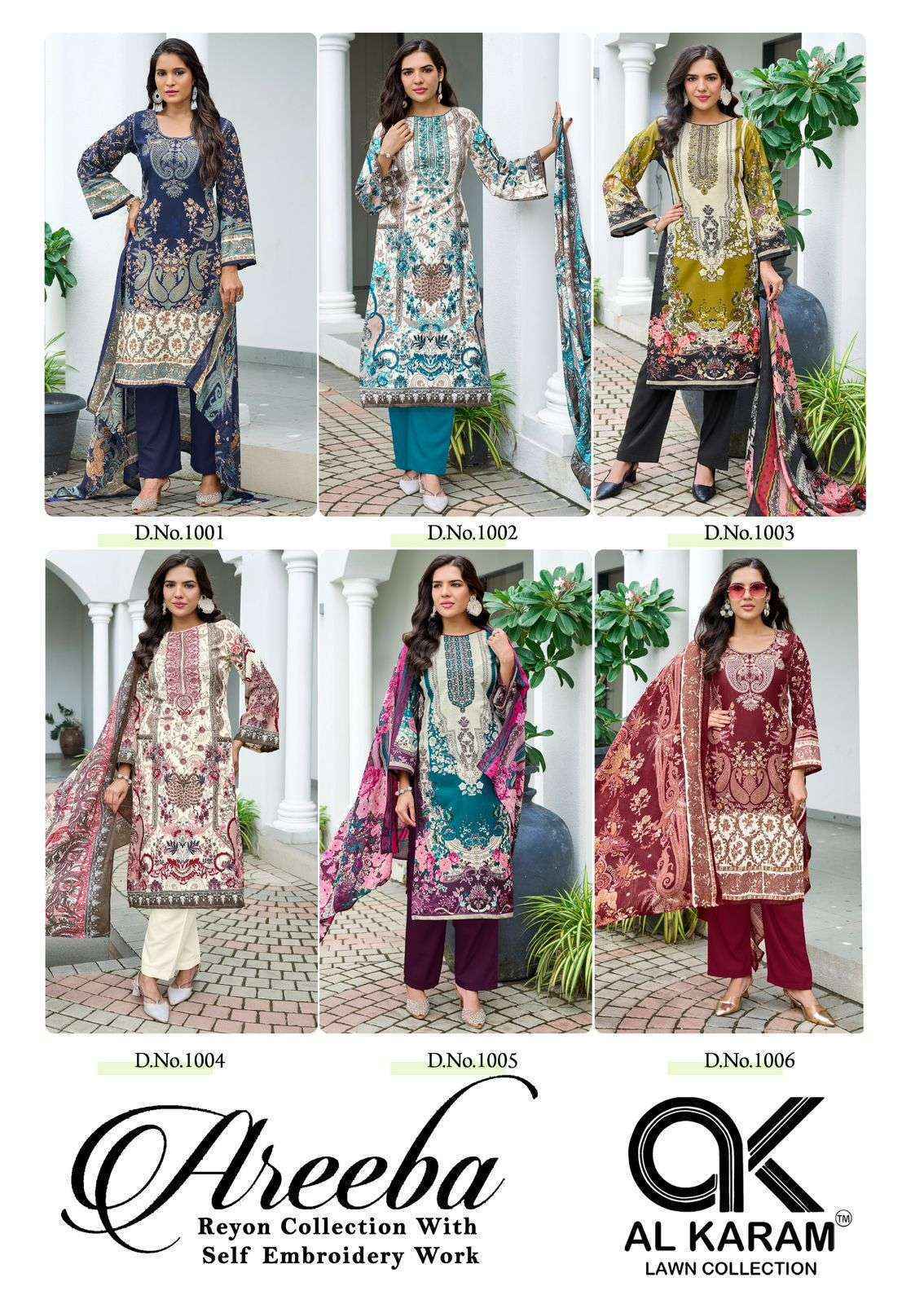 Al Karam Areeba Cotton Dress Material Wholesale Price ( 6 Pcs Catalog )