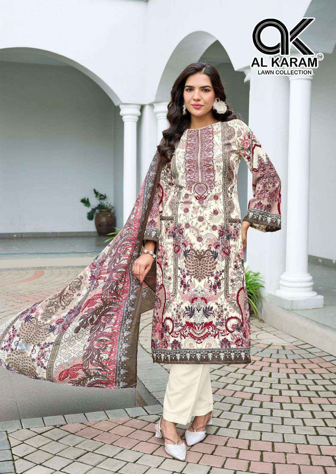 Al Karam Areeba Cotton Dress Material Wholesale Price ( 6 Pcs Catalog )