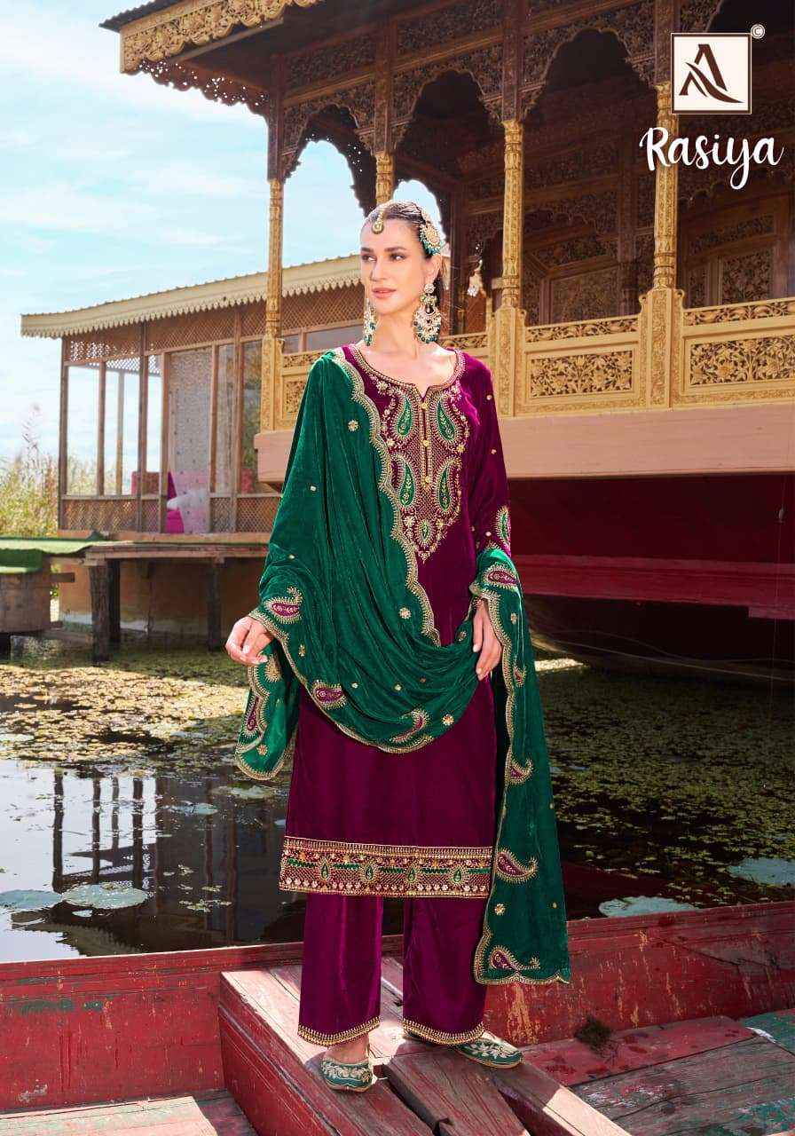 Alok Rasiya Premium Style Velvet Designer Dress Material ( 4 PCS CATALOGUE )