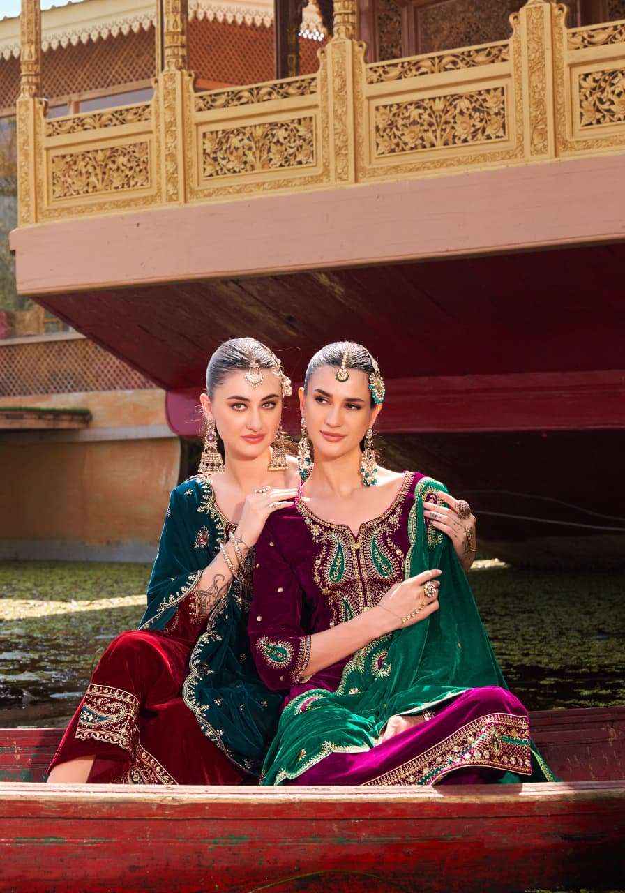 Alok Rasiya Premium Style Velvet Designer Dress Material ( 4 PCS CATALOGUE )