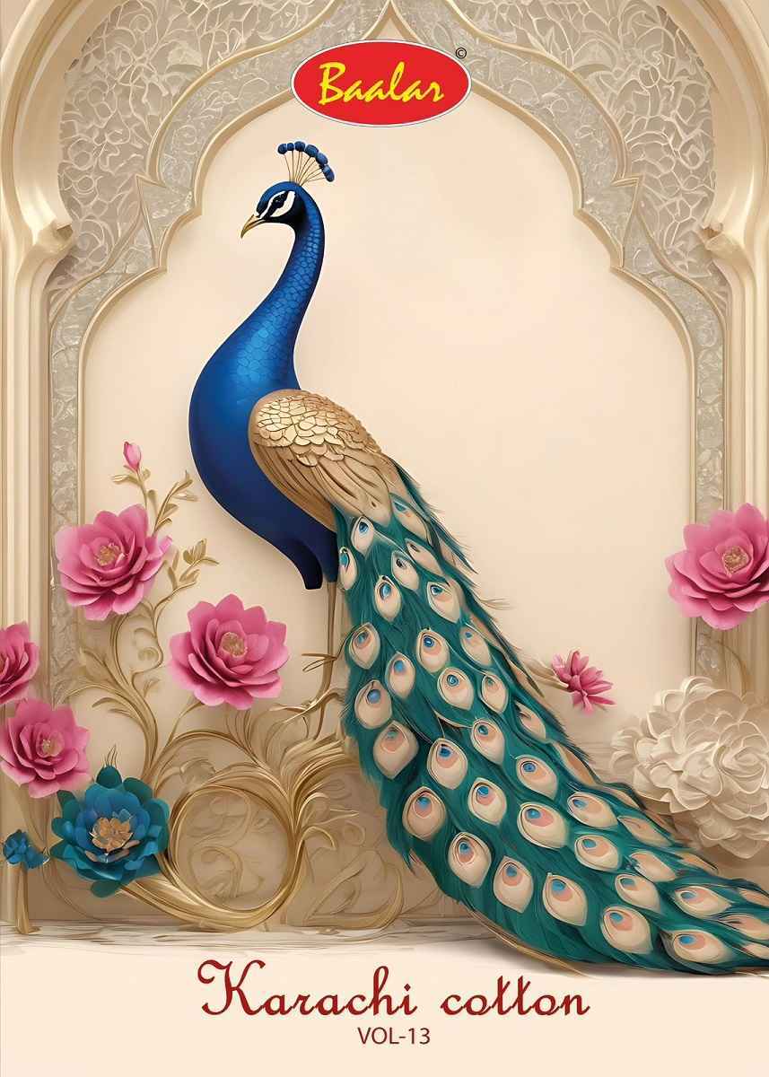 Baalar Karachi Cotton Vol 13 Lawn Cotton Dress Material Wholesale Price ( 9 Pcs Catalog )