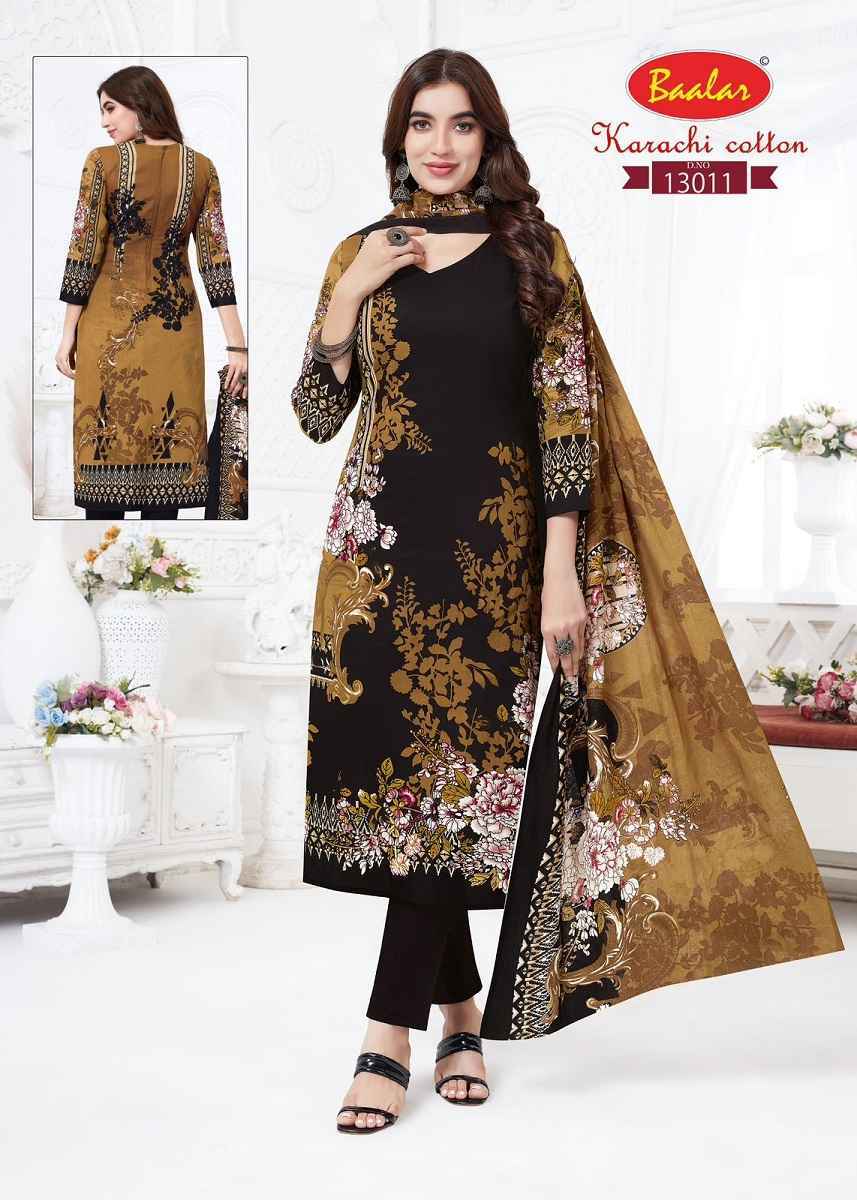 Baalar Karachi Cotton Vol 13 Lawn Cotton Dress Material Wholesale Price ( 9 Pcs Catalog )