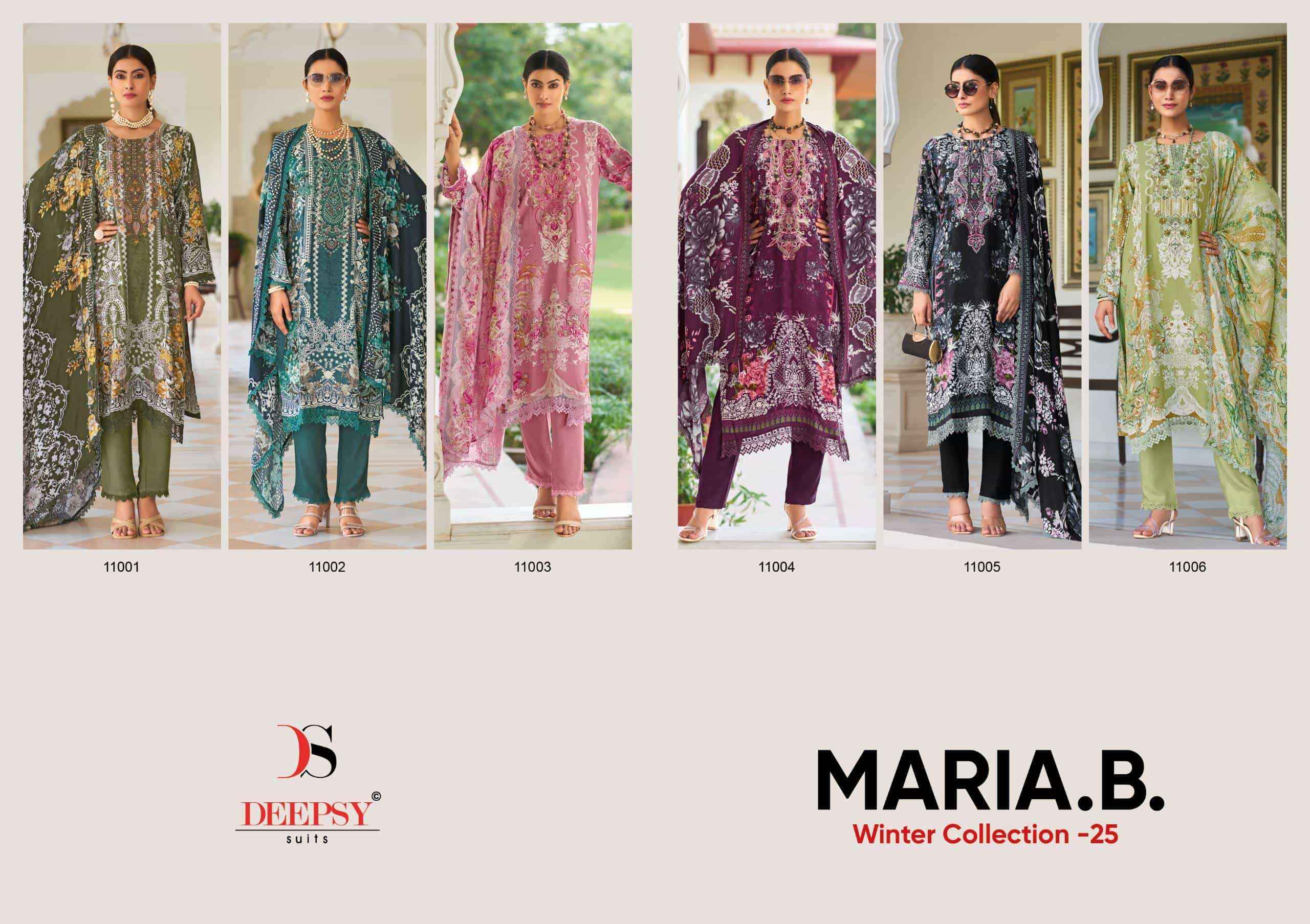 Deepsy Maria B Winter Collection 25 Fancy Pashmina Dress Material ( 6 Pcs catalogue )