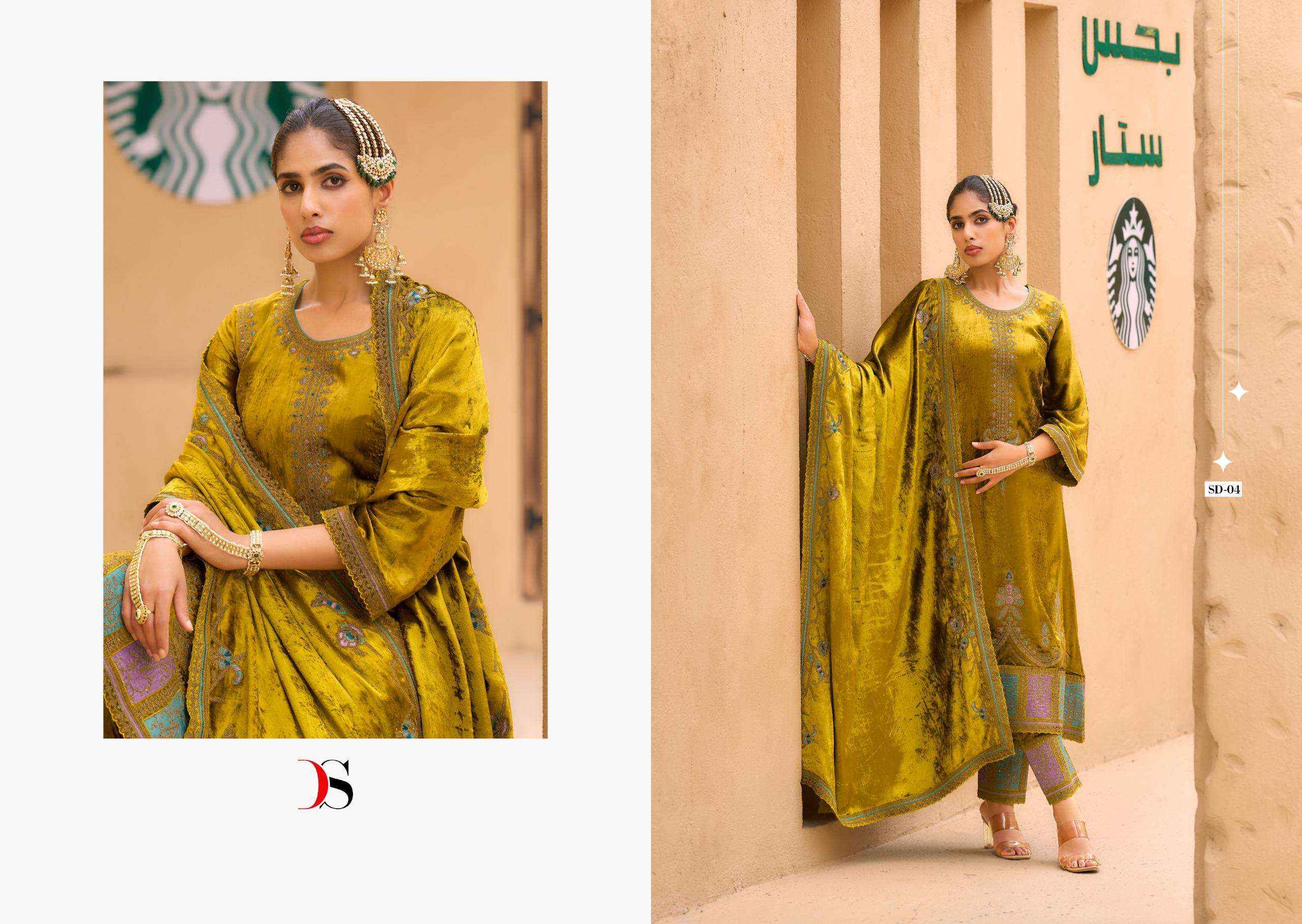 Deepsy Rang E Bahar Wedding Wear Style Velvet Latest Deigns Dress Wholesale Price ( 6 Pcs Catalog )