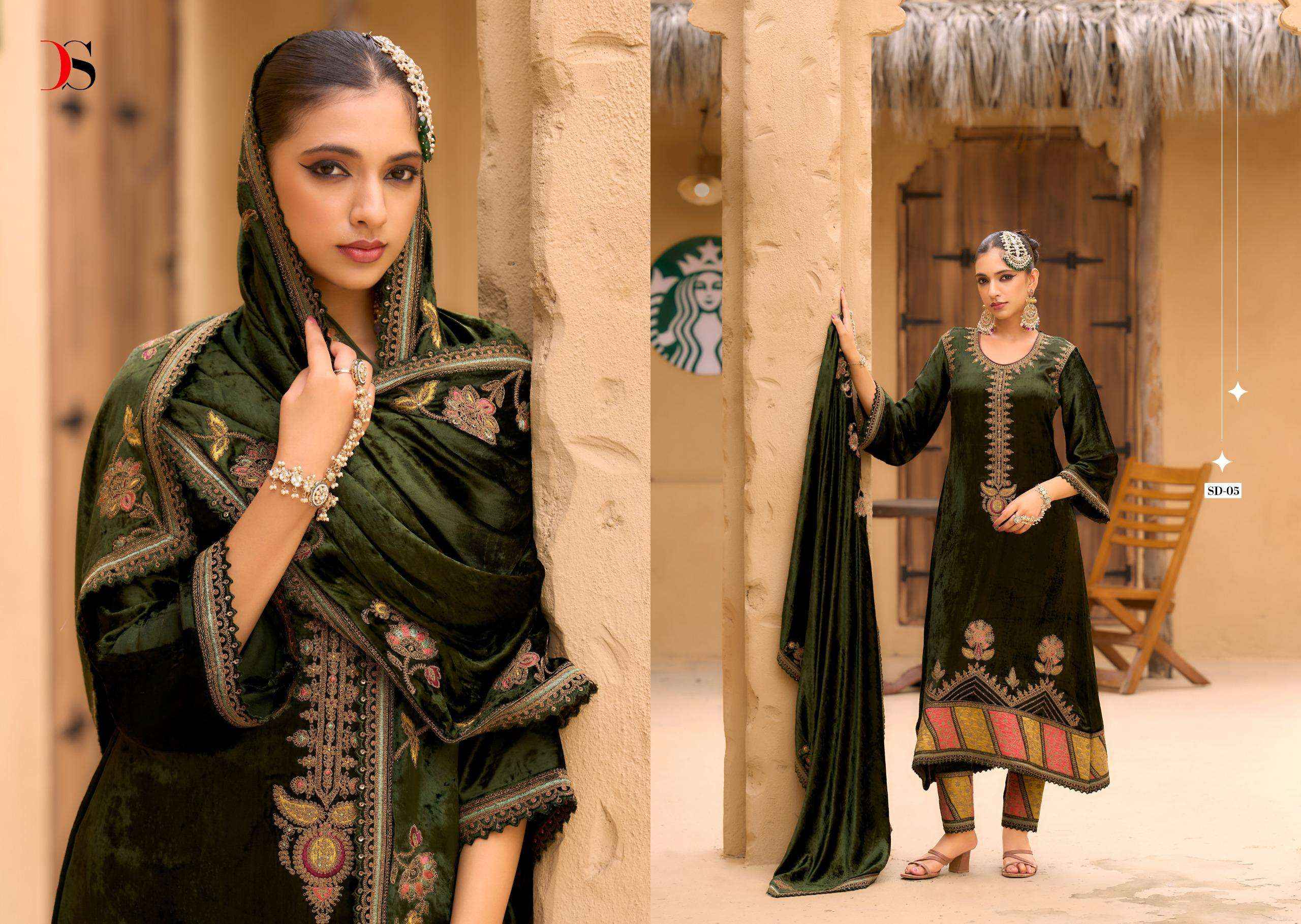 Deepsy Rang E Bahar Wedding Wear Style Velvet Latest Deigns Dress Wholesale Price ( 6 Pcs Catalog )