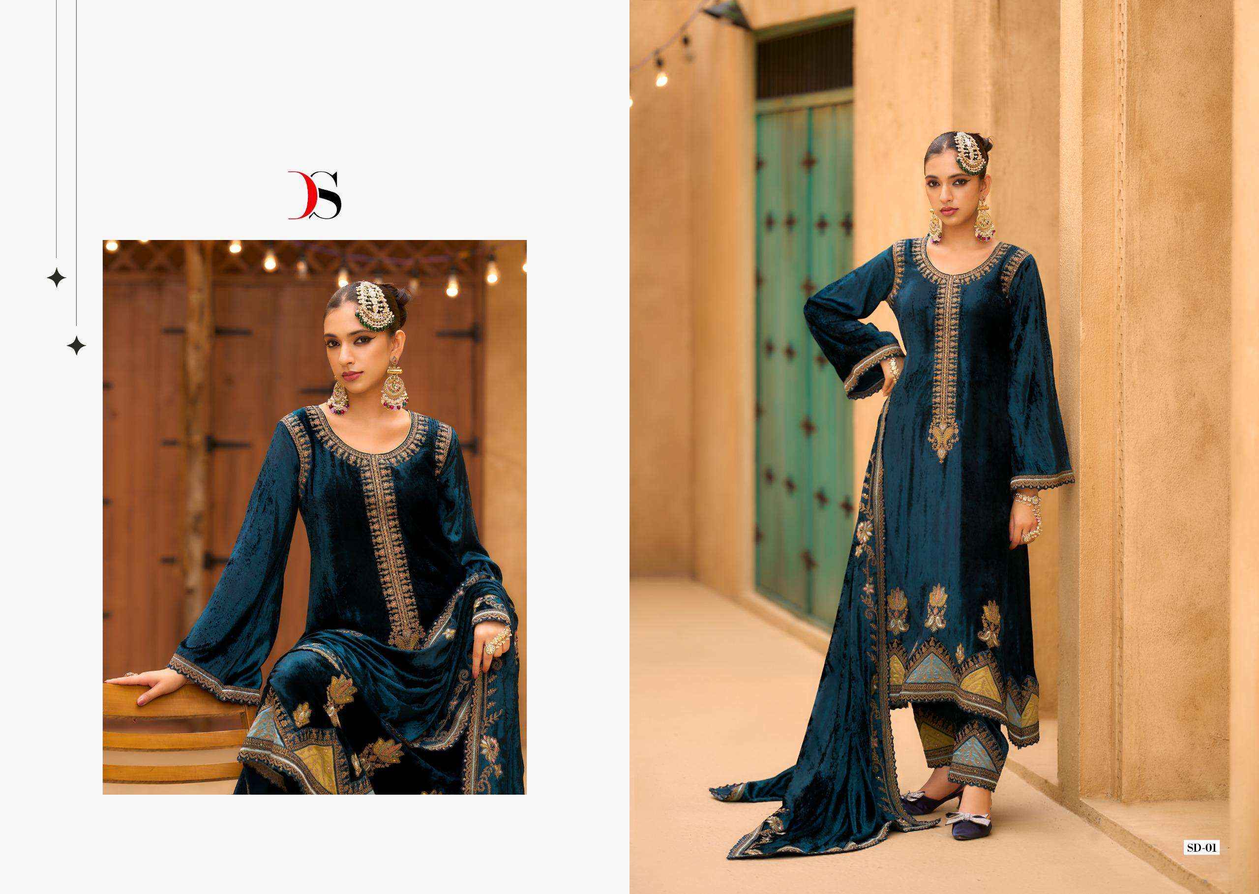 Deepsy Rang E Bahar Wedding Wear Style Velvet Latest Deigns Dress Wholesale Price ( 6 Pcs Catalog )