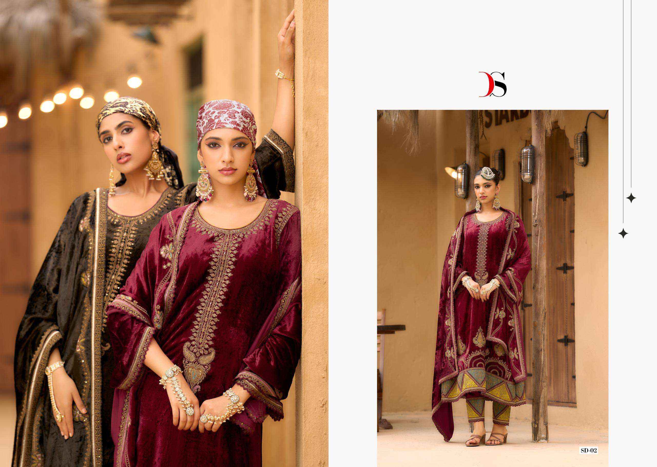 Deepsy Rang E Bahar Wedding Wear Style Velvet Latest Deigns Dress Wholesale Price ( 6 Pcs Catalog )