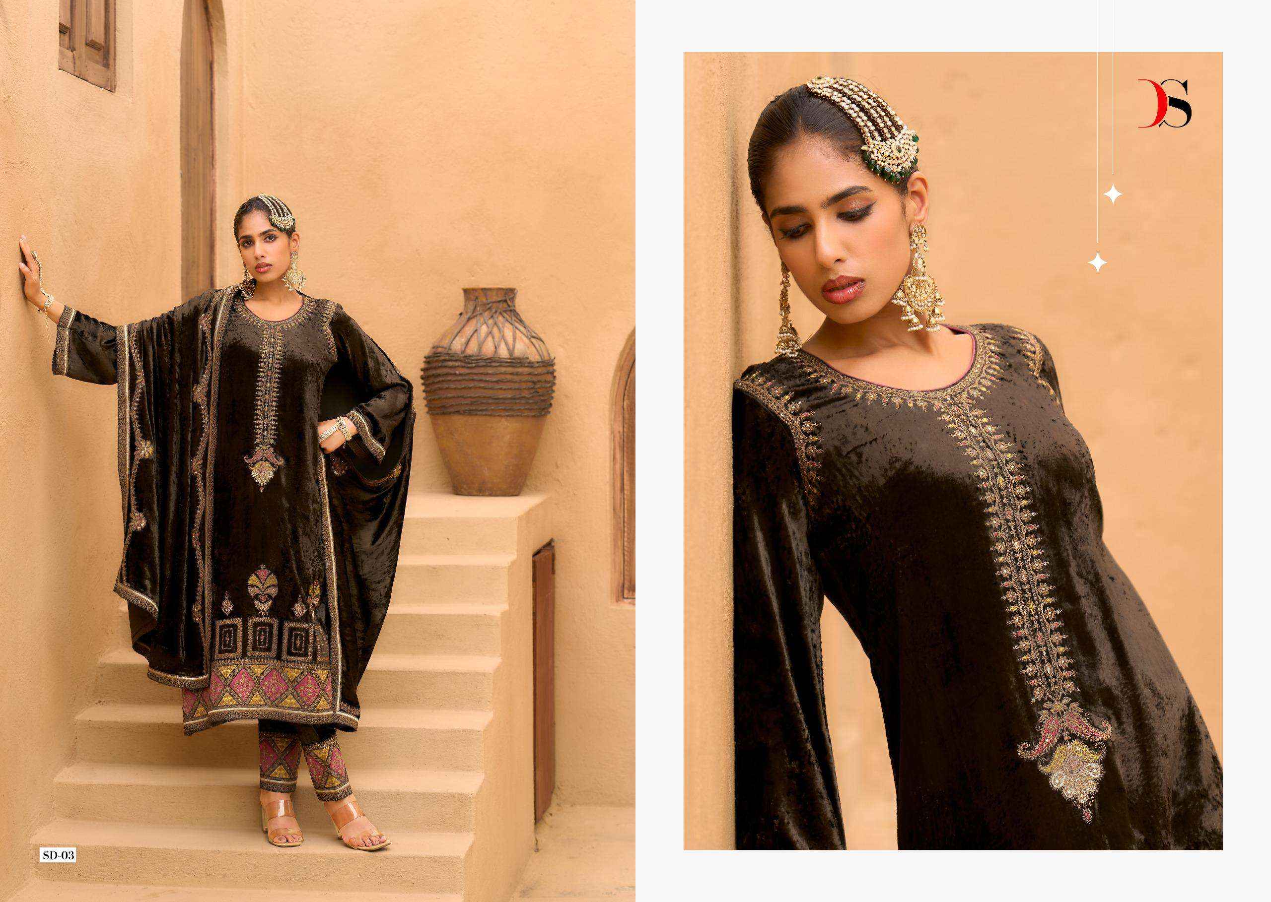 Deepsy Rang E Bahar Wedding Wear Style Velvet Latest Deigns Dress Wholesale Price ( 6 Pcs Catalog )