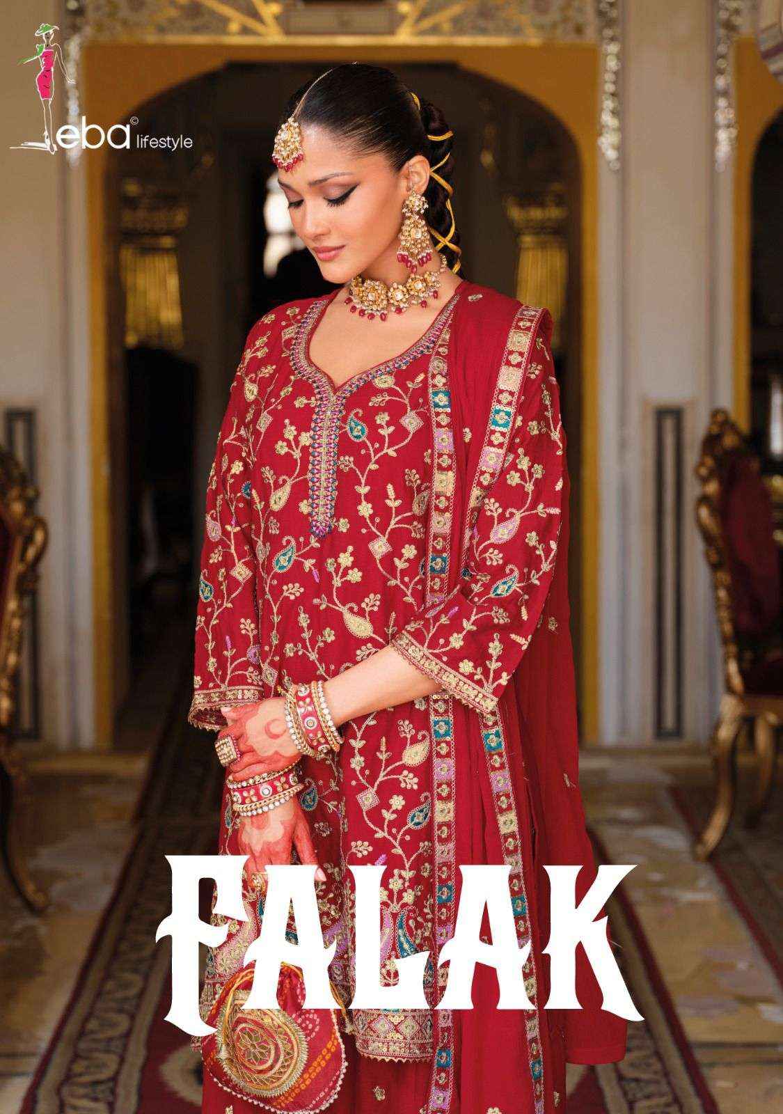 EBA LIFESTYLLE FALAK CHINON EMBROIDERY DESIGNER READY MADE PARTY WEAR DRESS WHOLESALE PRICE ( 3 PCS CATALOG )
