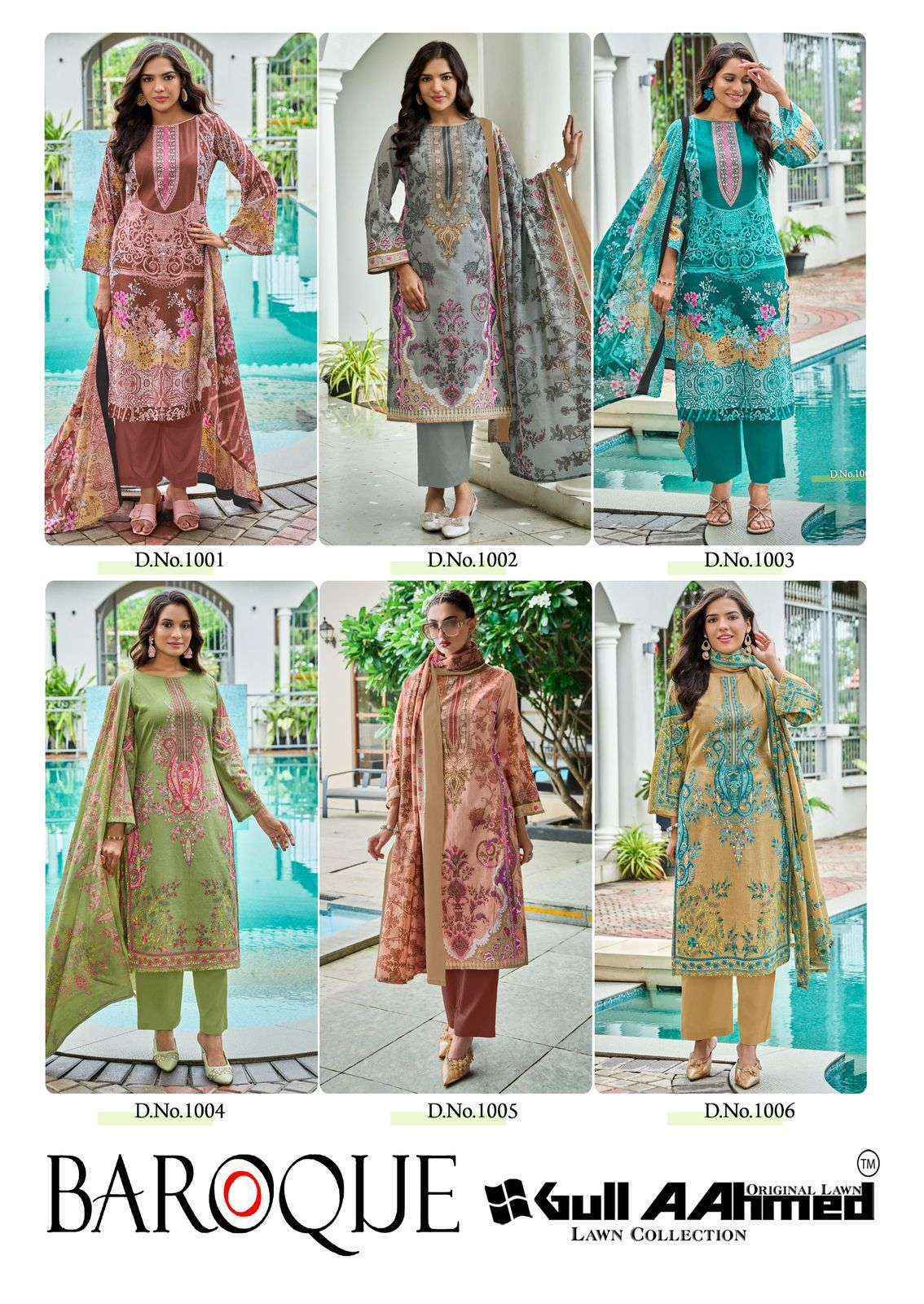 Gull Aahmed Baroque Vol 2 Lawn Cotton Dress Material Wholesale Price ( 6 Pcs Catalog )