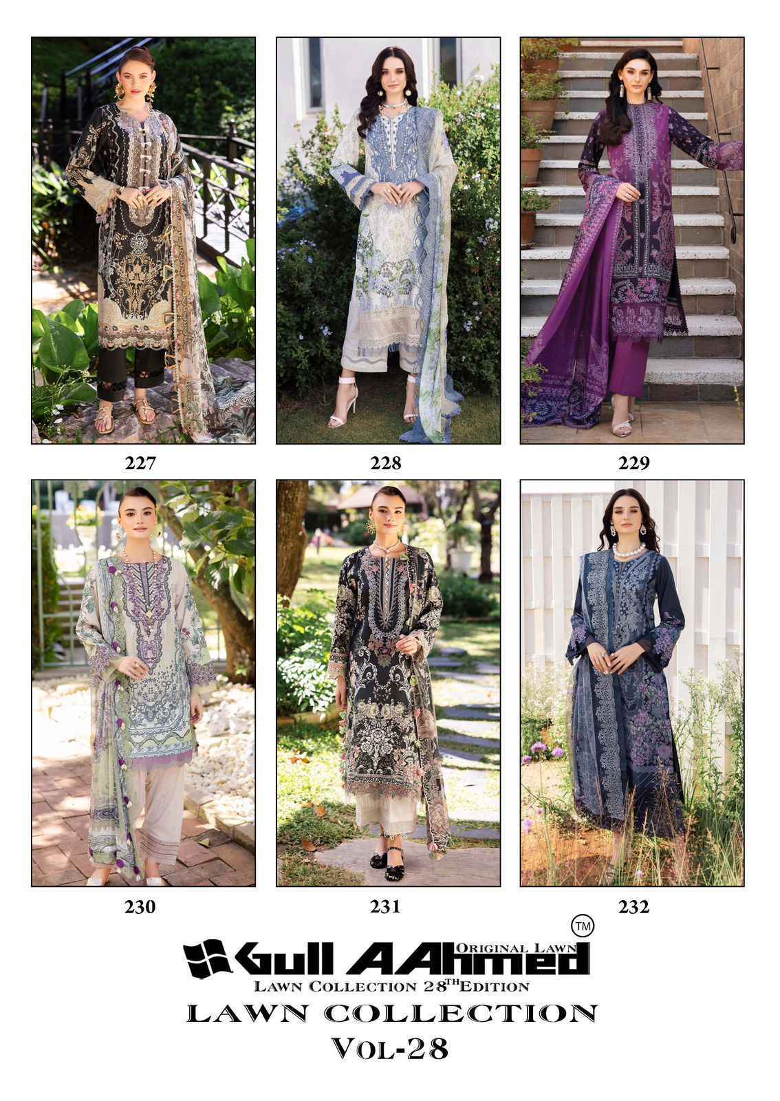 Gull Ahmed Lawn Collection Vol 28 Lawn Cotton Dress Material Wholesale Price ( 6 Pcs Catalog )