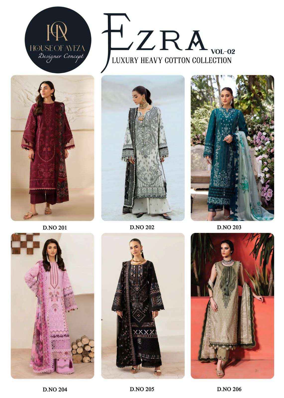 House Of Ayeza Ezra Vol 2 Luxury Heavy Cotton Collection Ladies Dress Wholesale Price ( 6 Pcs Catalog )