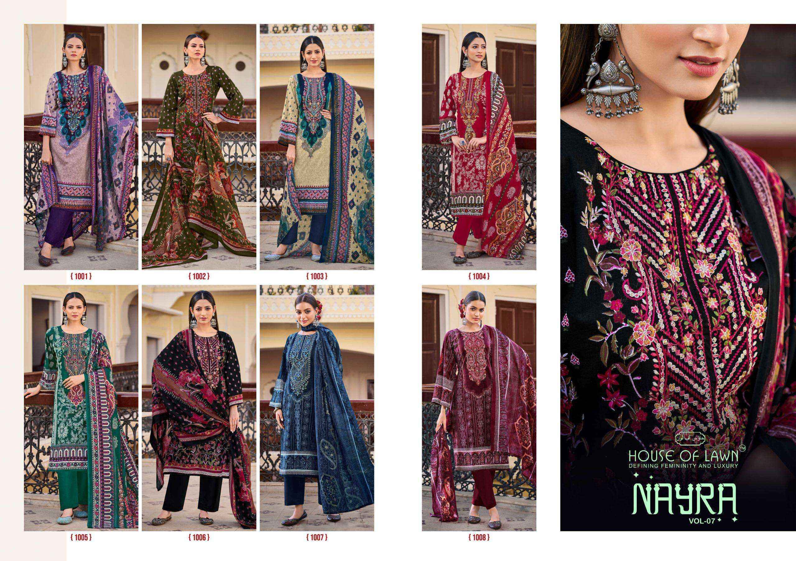 House Of Lawn Nayra Vol 7 Cotton Dress Material Wholesale Price ( 8 Pcs Catalog )