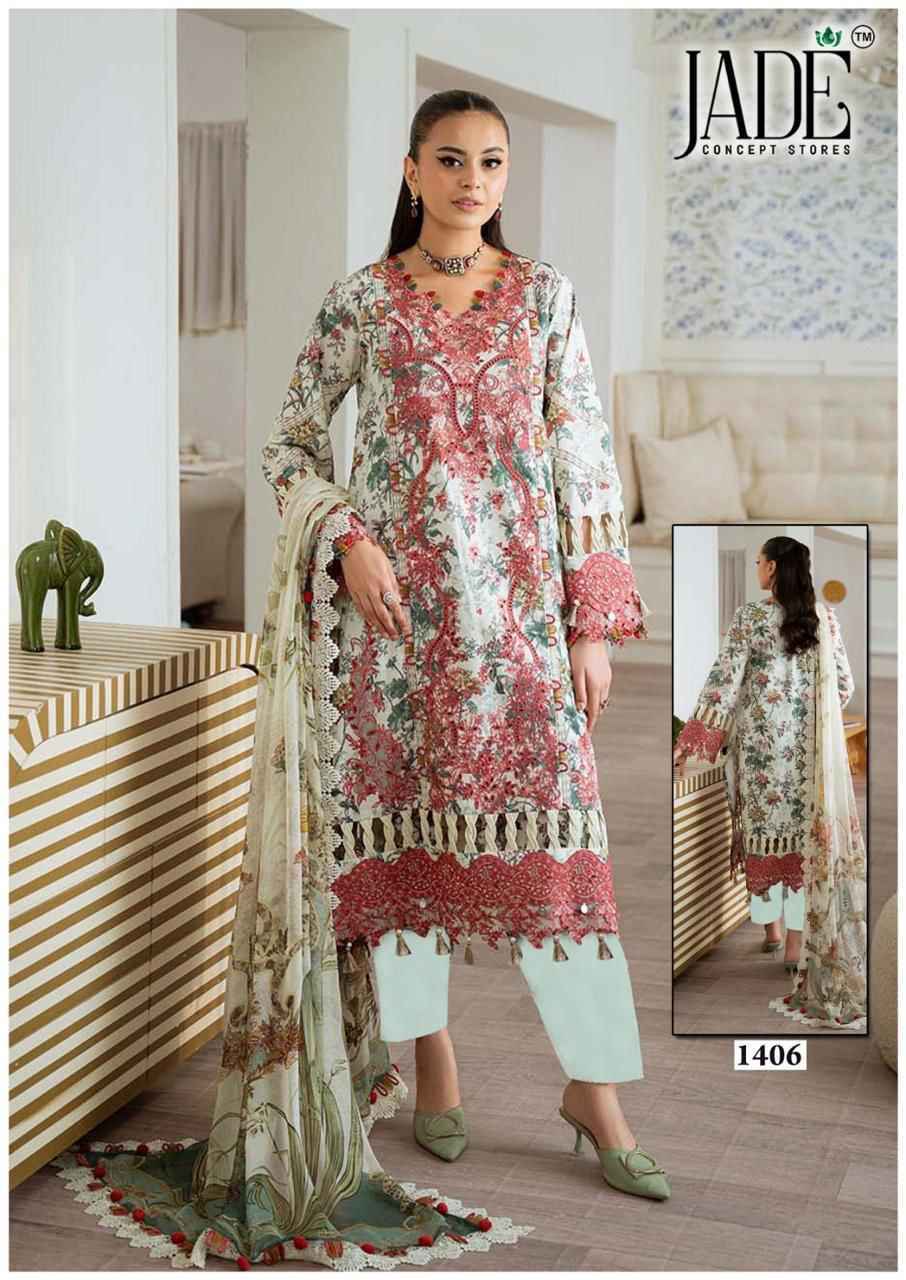 Jade Bin Saeed Heavy Luxury Vol 14 Cotton Dress Material Wholesale Price ( 6 Pcs Catalog )