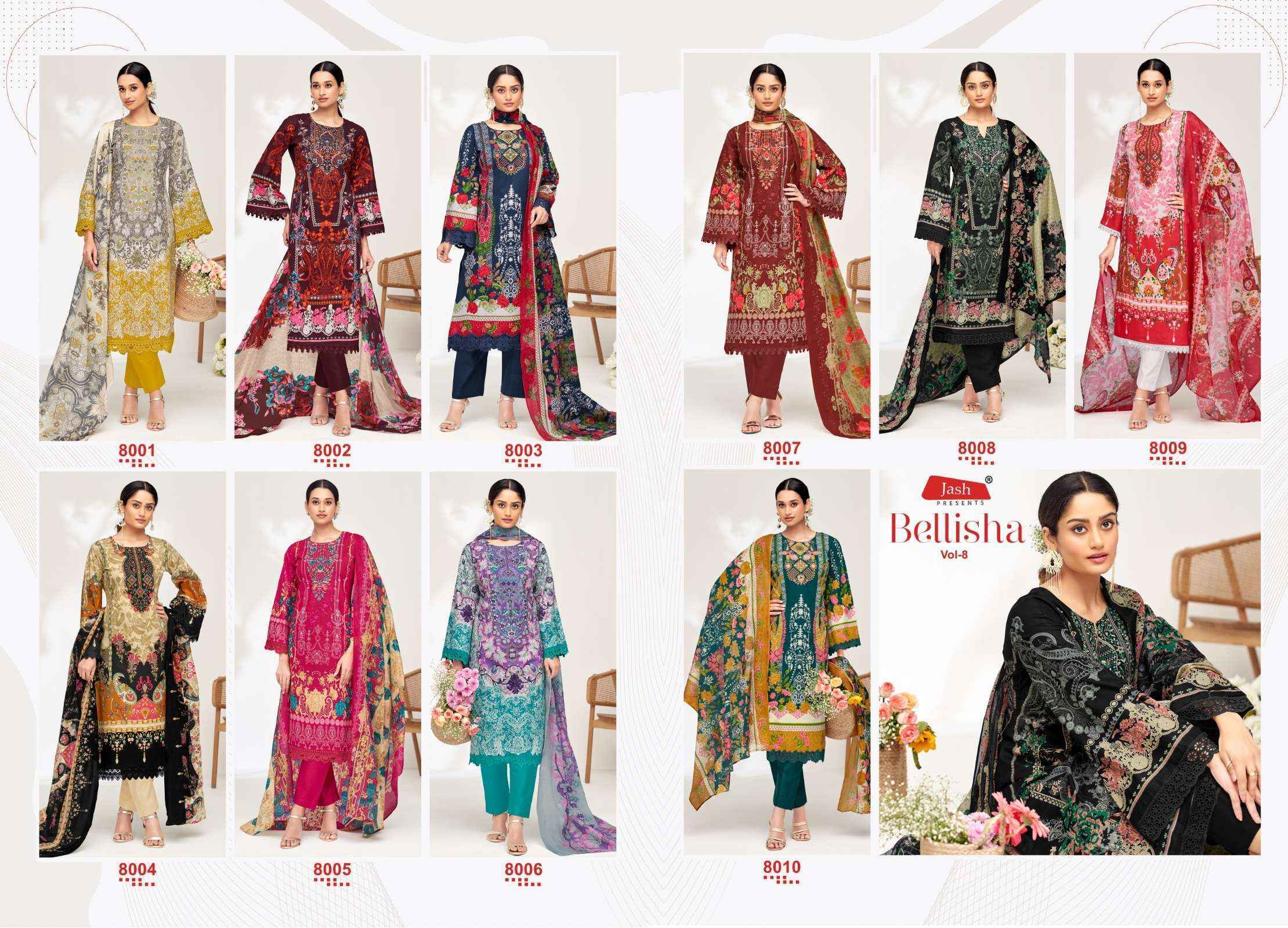 Jash Belliza Vol 8 Cotton Dress Material Wholesale Price ( 10 Pcs Catalog )