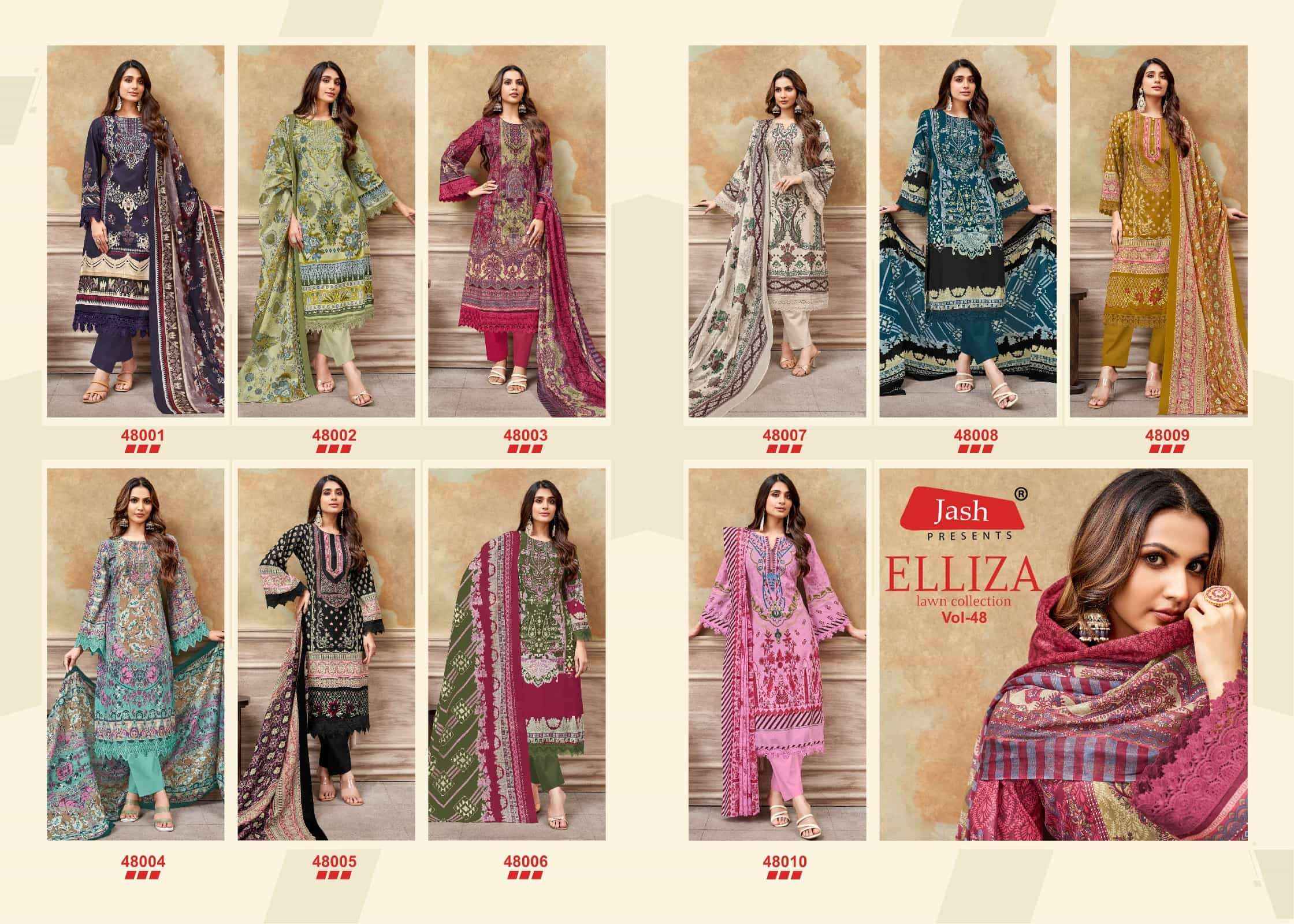 Jash Elliza Vol 48 Pure Cotton Dress Material wholesale Online Price ( 10 Pcs Catalogue )