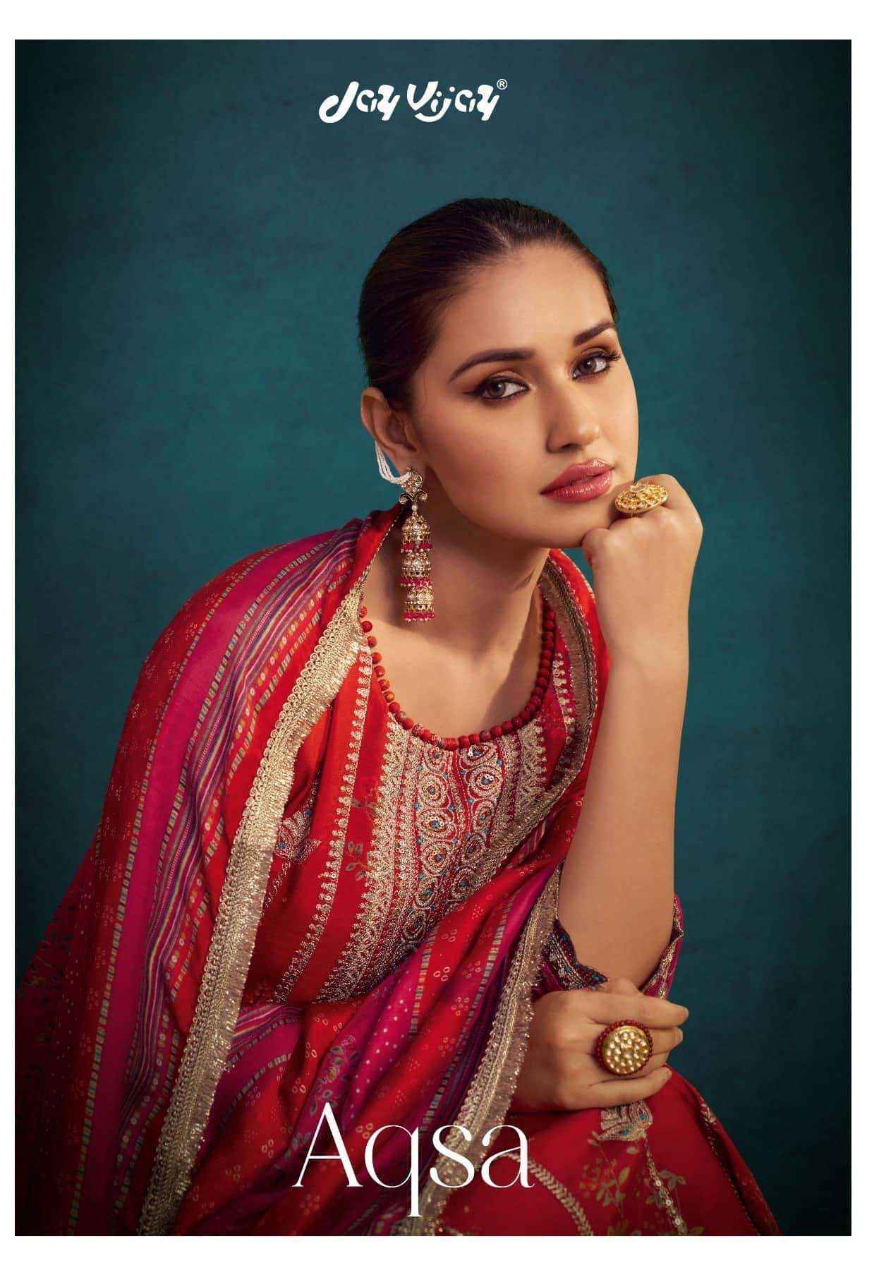 Jay Vijay Aqsa 3229 Exclusive Designs Pure Muslin Silk Suit  Wholesale Price ( 2 Pcs Catalog )