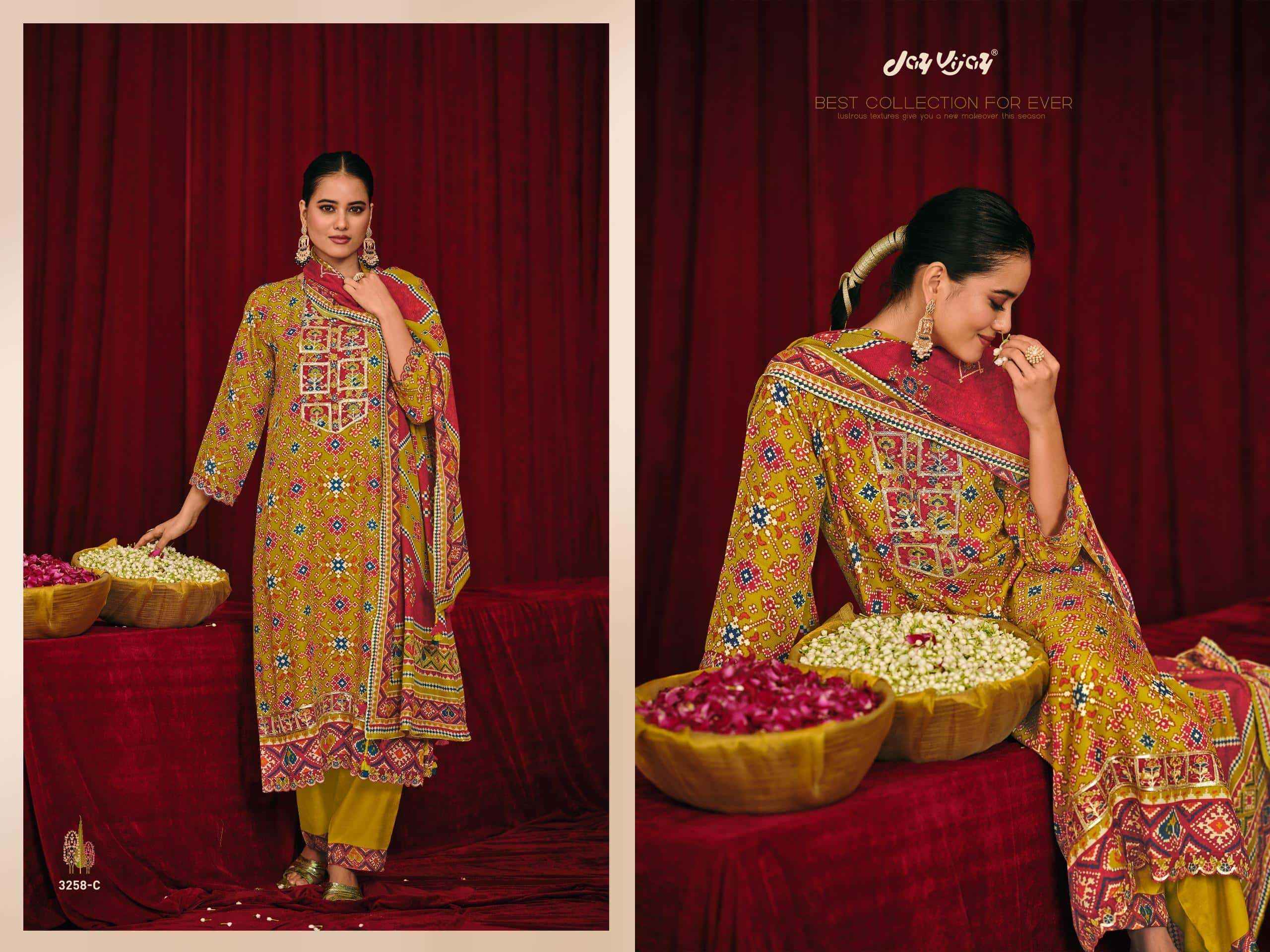 Jay Vijay Olivia 3258 Digital Printed Latest Muslin Dress Wholesale Price ( 4 Pcs Catalog )