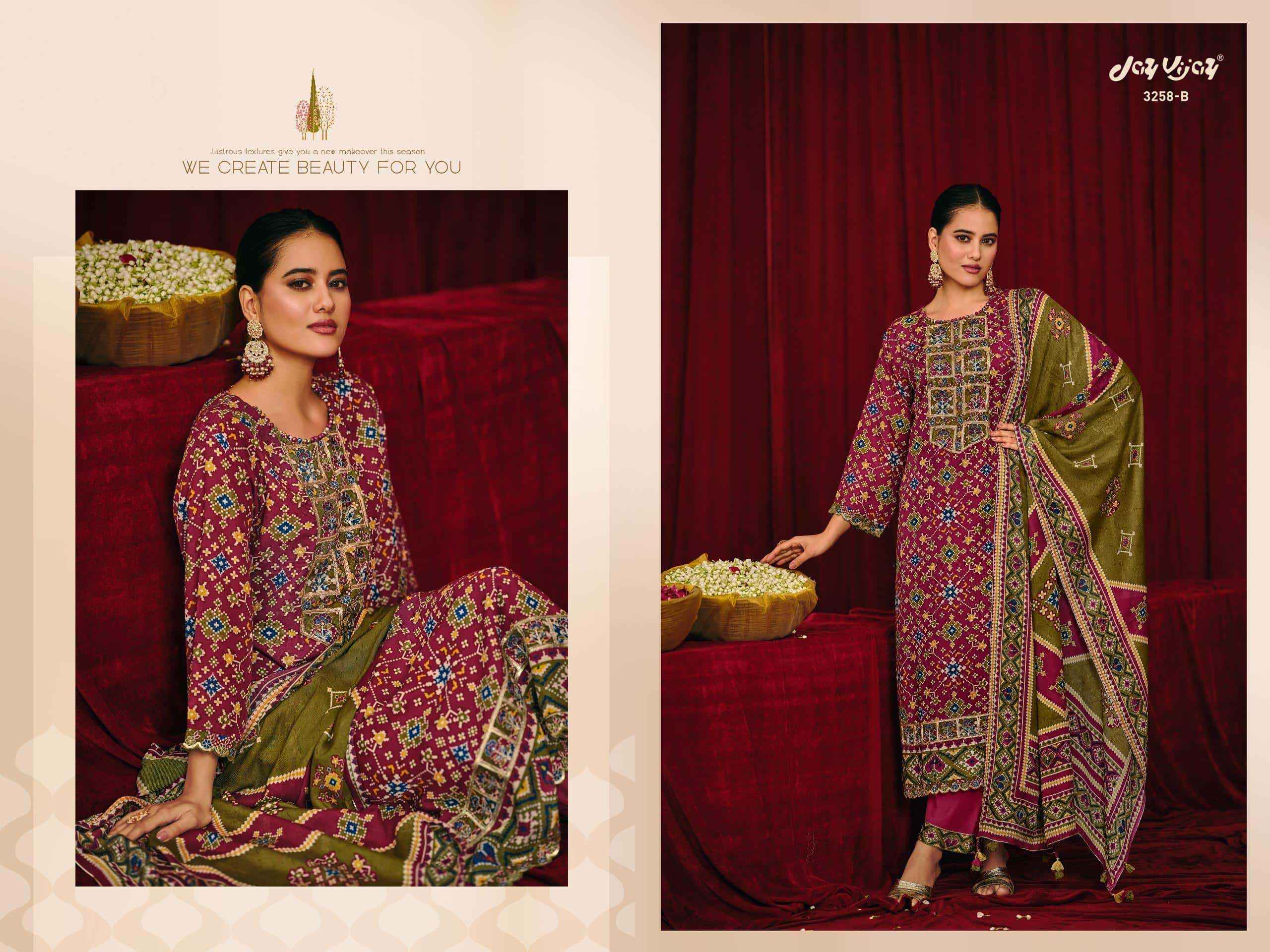 Jay Vijay Olivia 3258 Digital Printed Latest Muslin Dress Wholesale Price ( 4 Pcs Catalog )