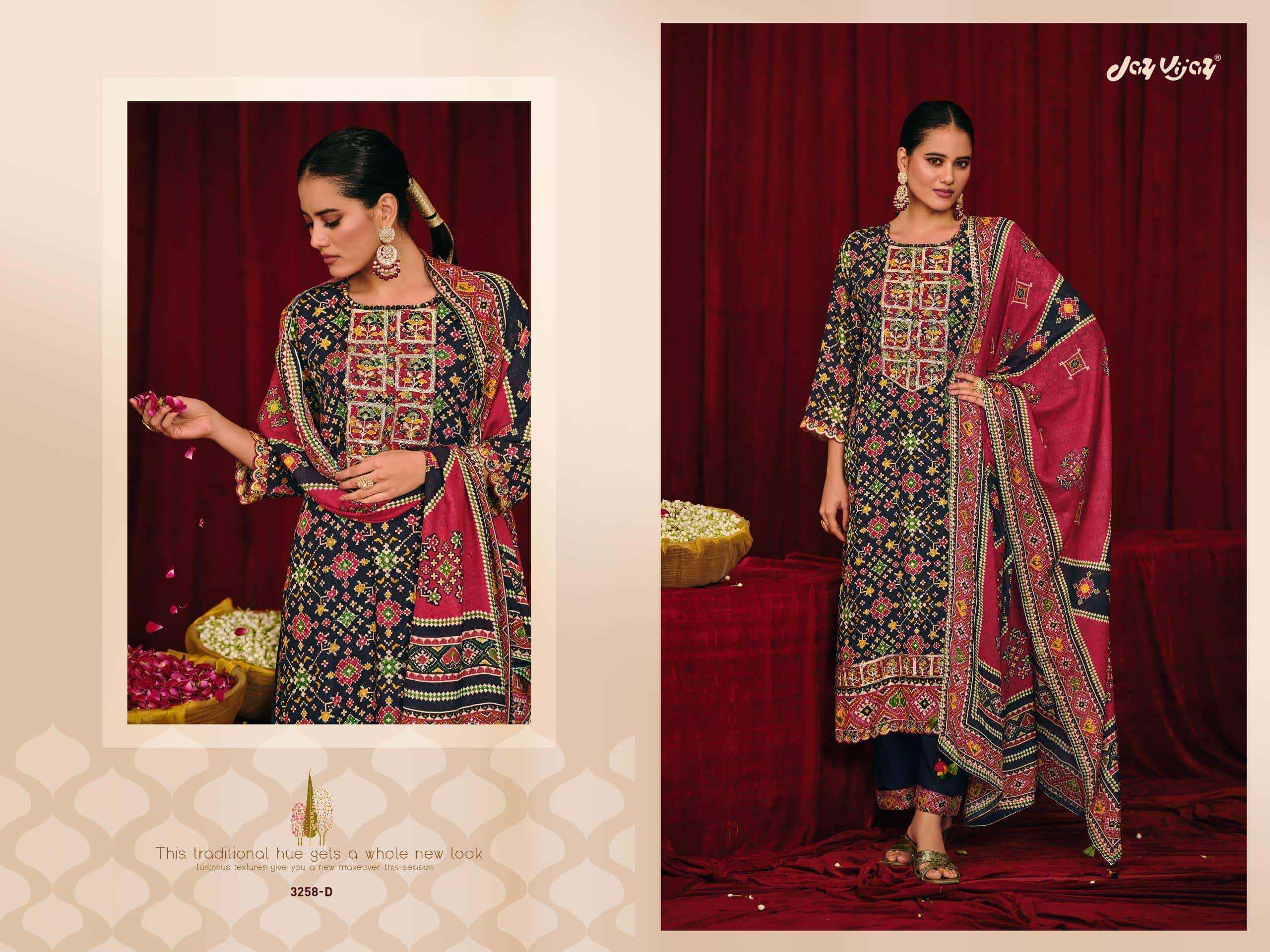 Jay Vijay Olivia 3258 Digital Printed Latest Muslin Dress Wholesale Price ( 4 Pcs Catalog )