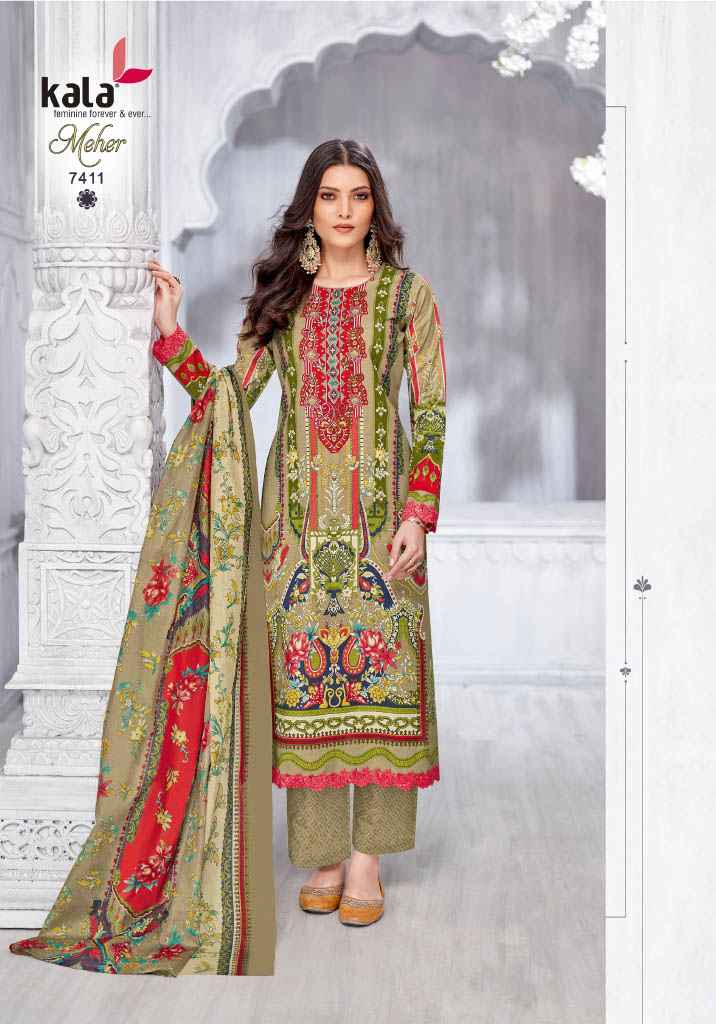 Kala Fashion Meher Vol-11 Dress Material Wholesale Price ( 12 Pcs Catalogue )