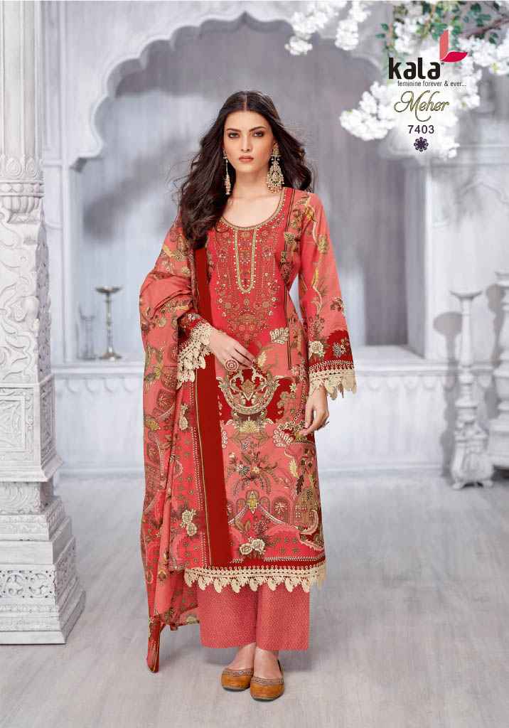 Kala Fashion Meher Vol-11 Dress Material Wholesale Price ( 12 Pcs Catalogue )