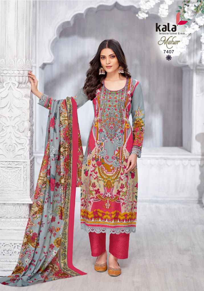 Kala Fashion Meher Vol-11 Dress Material Wholesale Price ( 12 Pcs Catalogue )