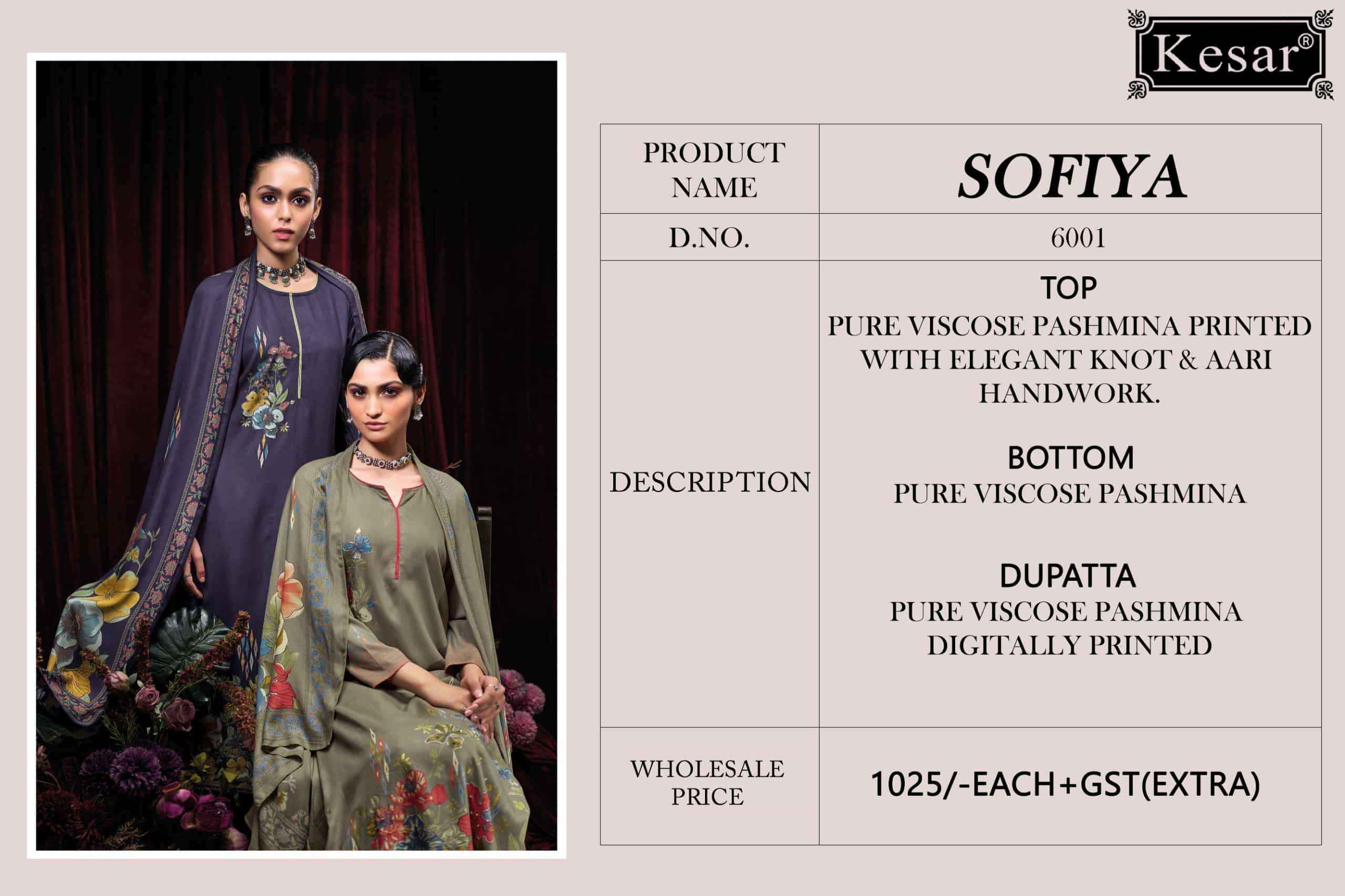 Karachi Prints Kesar Sofiya 6001 Winter Collection Ladies Dress Material Wholesale Price ( 4 Pcs Catalog )