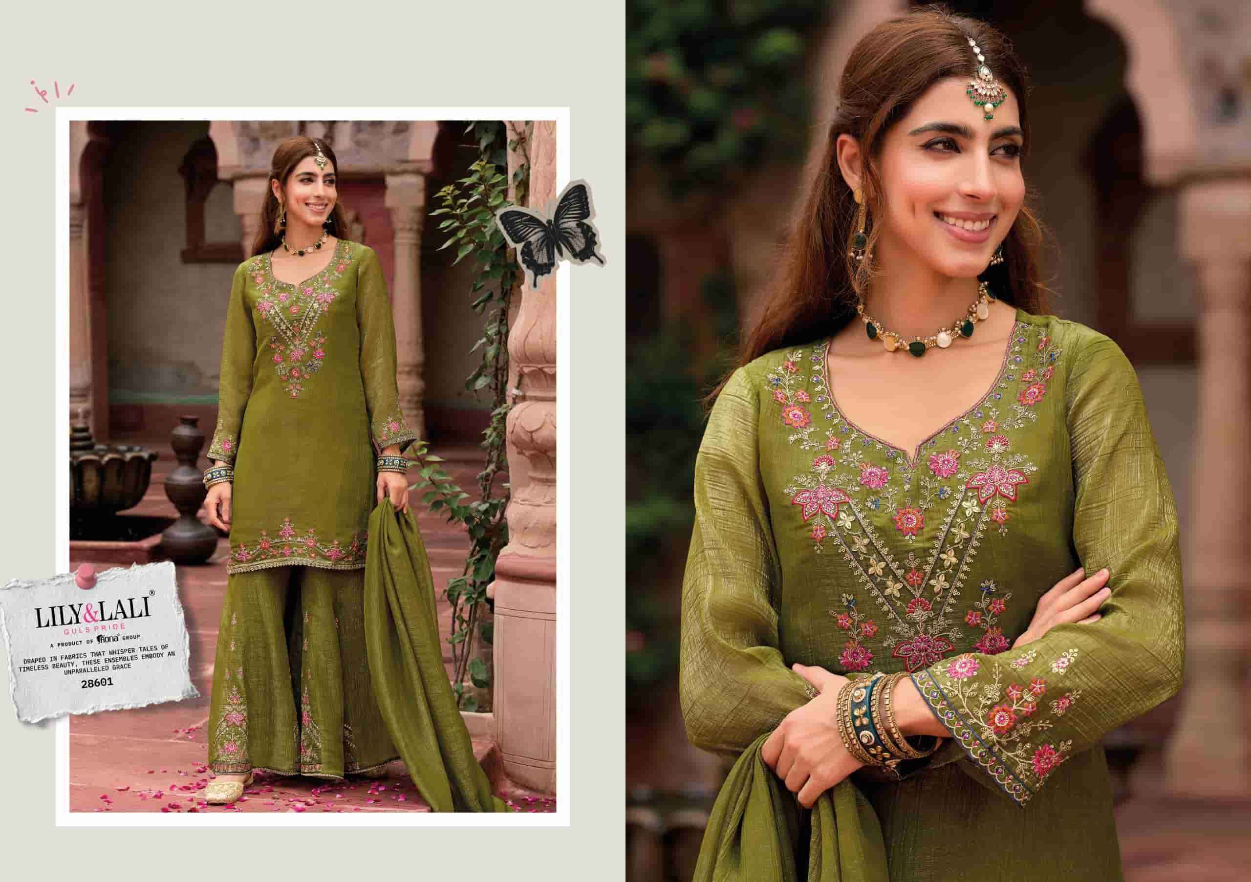 Lily And Lali Lashkara Festive Wear Divider Palazzo Designer Dress Wholesale Price ( 4 Pcs Catalog )
