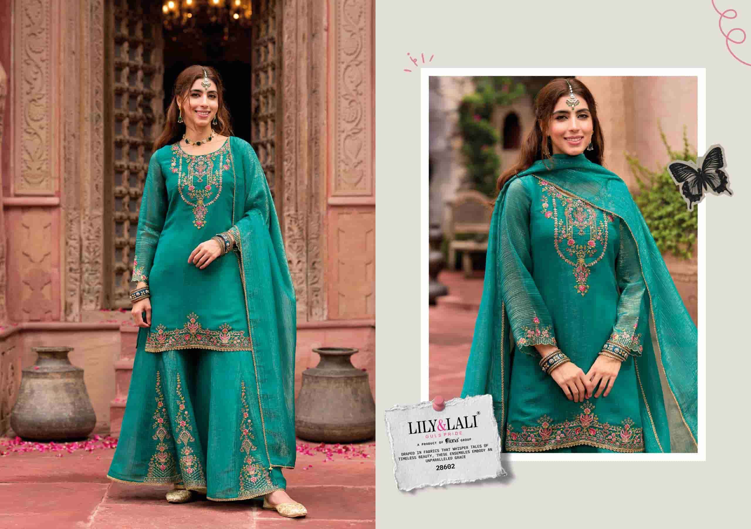 Lily And Lali Lashkara Festive Wear Divider Palazzo Designer Dress Wholesale Price ( 4 Pcs Catalog )