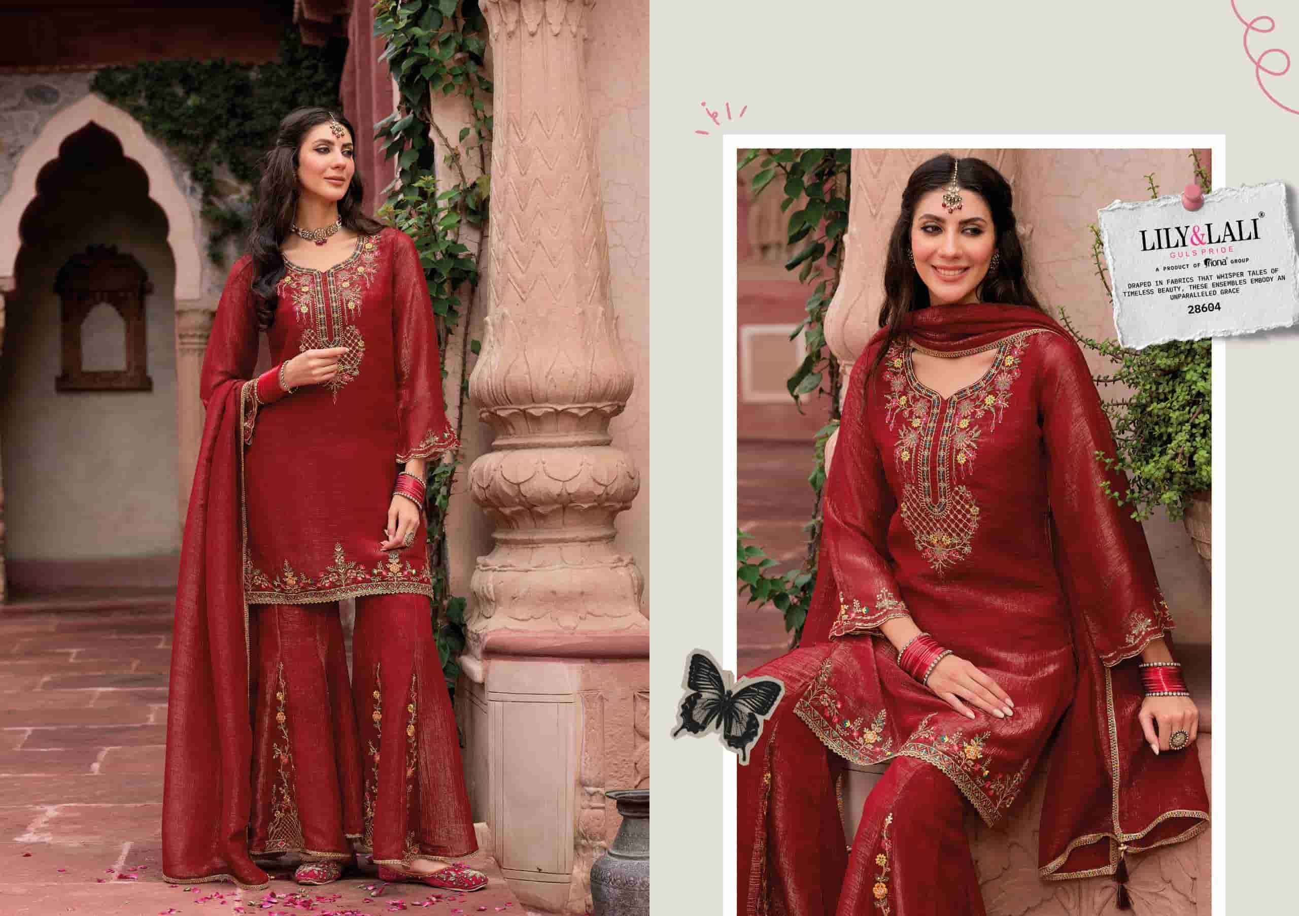 Lily And Lali Lashkara Festive Wear Divider Palazzo Designer Dress Wholesale Price ( 4 Pcs Catalog )