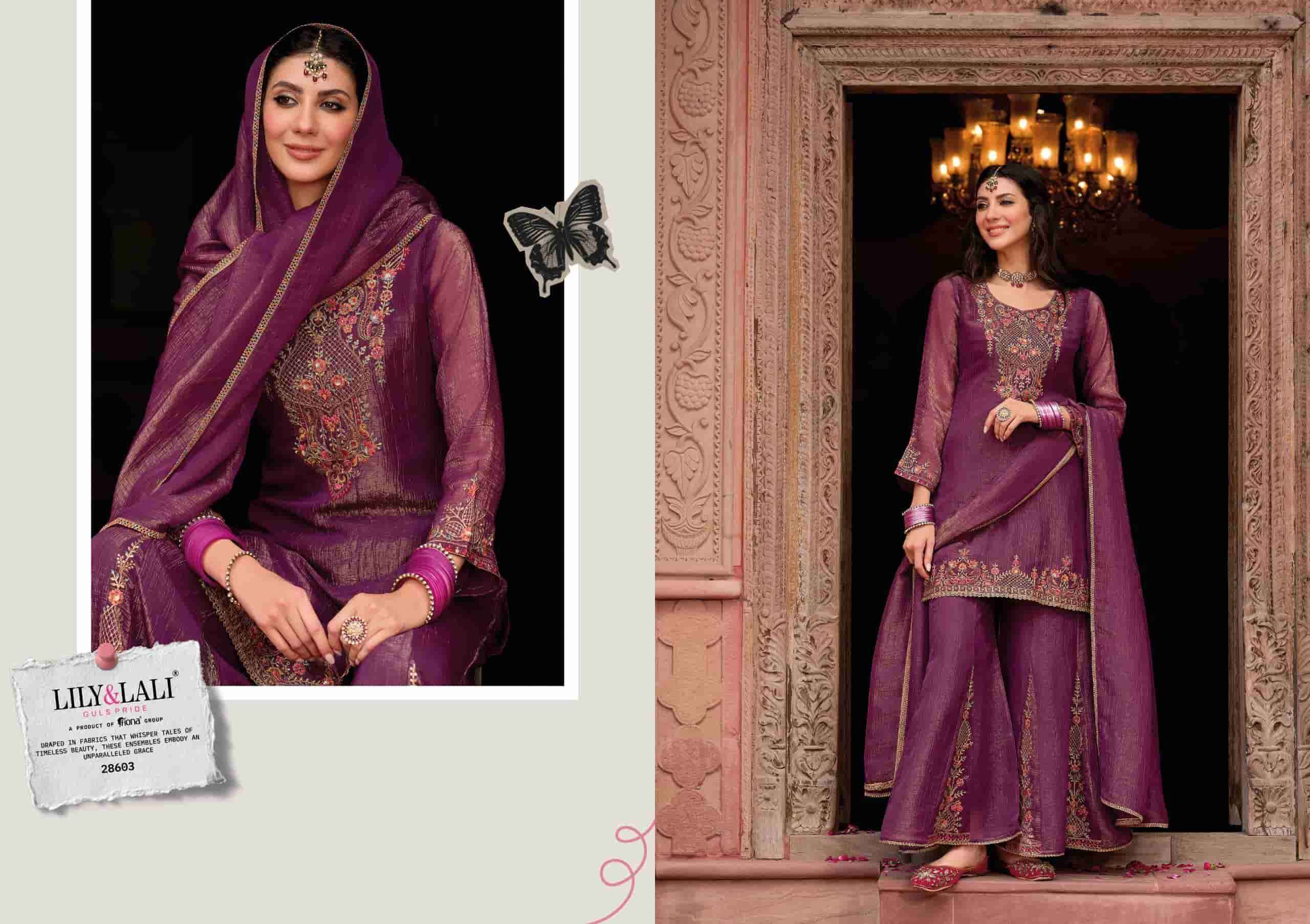 Lily And Lali Lashkara Festive Wear Divider Palazzo Designer Dress Wholesale Price ( 4 Pcs Catalog )