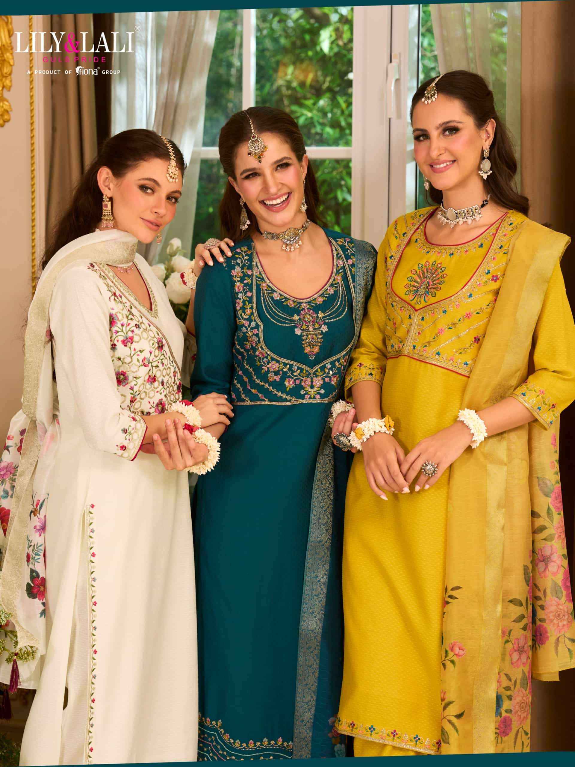 Lily And Lali Phulkari Designer Straight 3 Piece Suit Wholesale Price ( 4 Pcs Catalog )