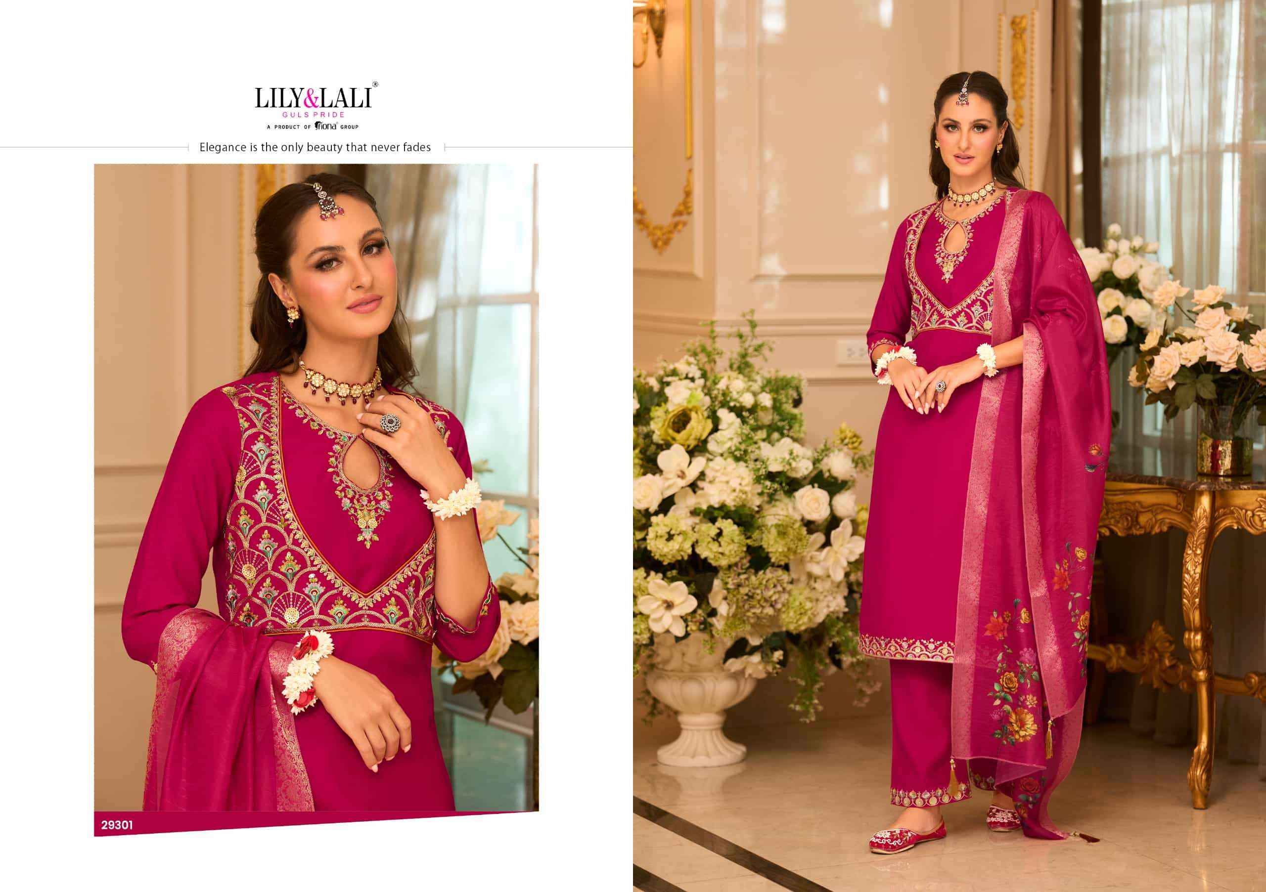 Lily And Lali Phulkari Designer Straight 3 Piece Suit Wholesale Price ( 4 Pcs Catalog )
