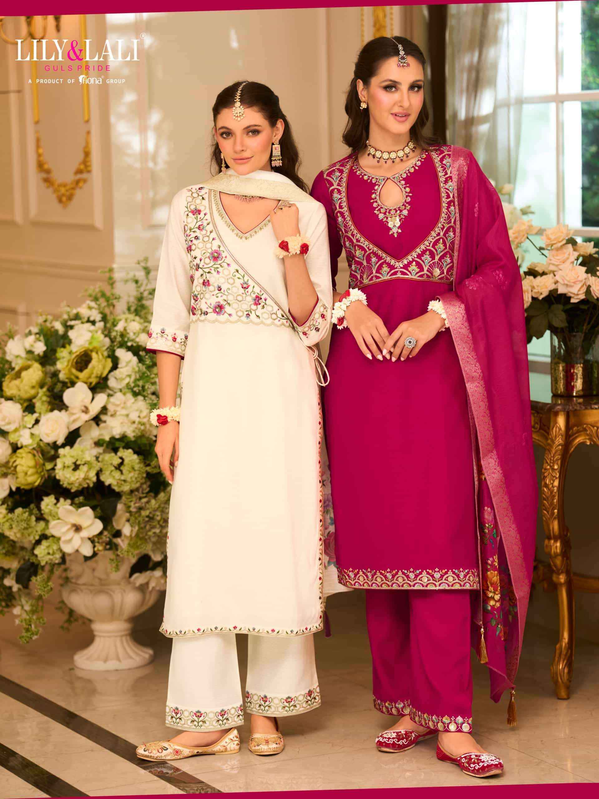 Lily And Lali Phulkari Designer Straight 3 Piece Suit Wholesale Price ( 4 Pcs Catalog )