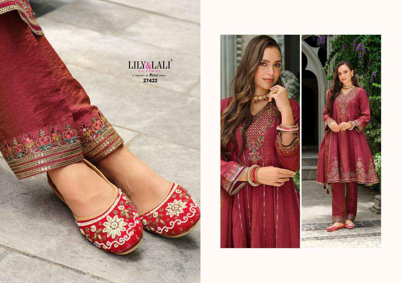 Lily And Lali Sajni Fancy Kali Pattern Readymade Designer Dress Wholesale Price ( 4 Pcs Catalog )