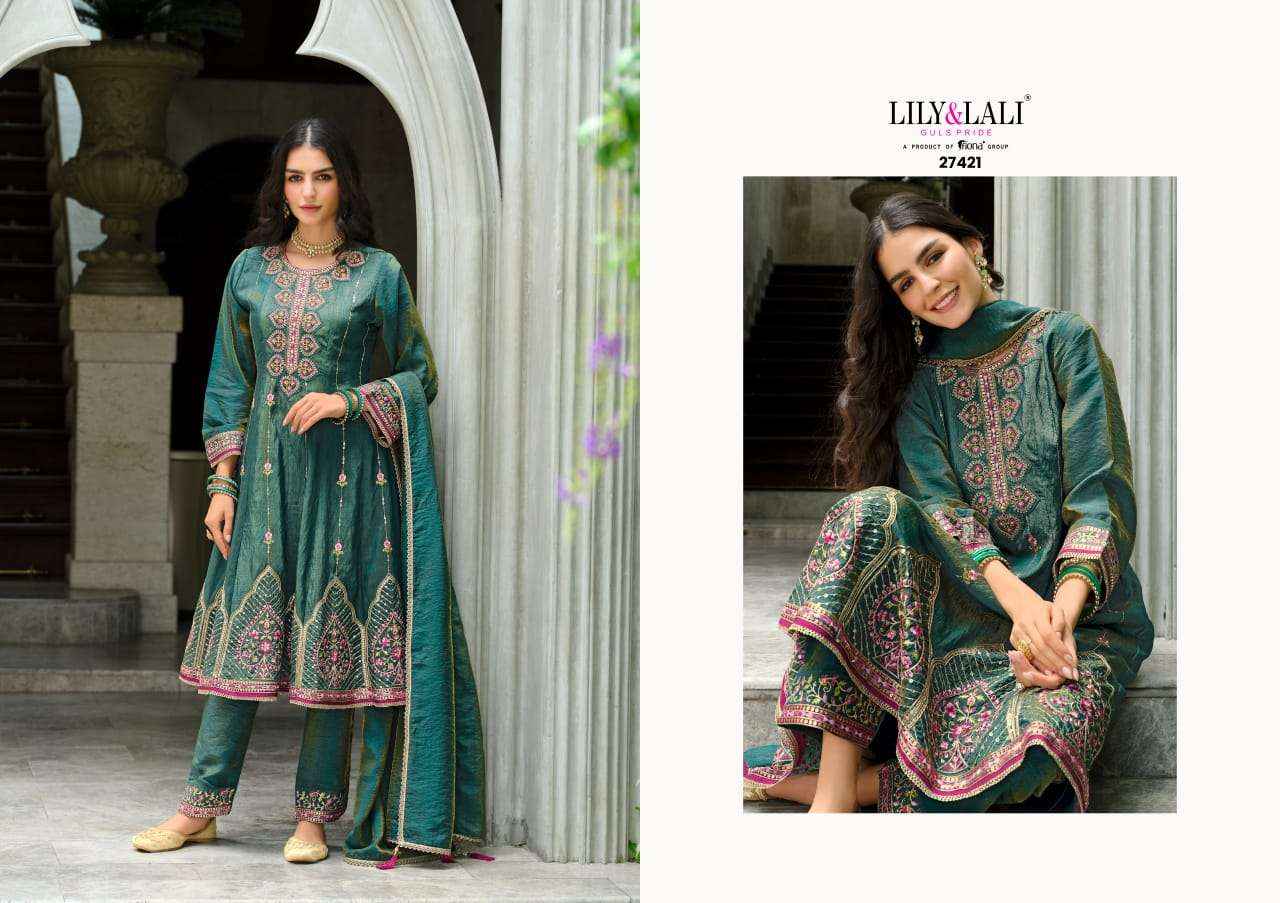 Lily And Lali Sajni Fancy Kali Pattern Readymade Designer Dress Wholesale Price ( 4 Pcs Catalog )