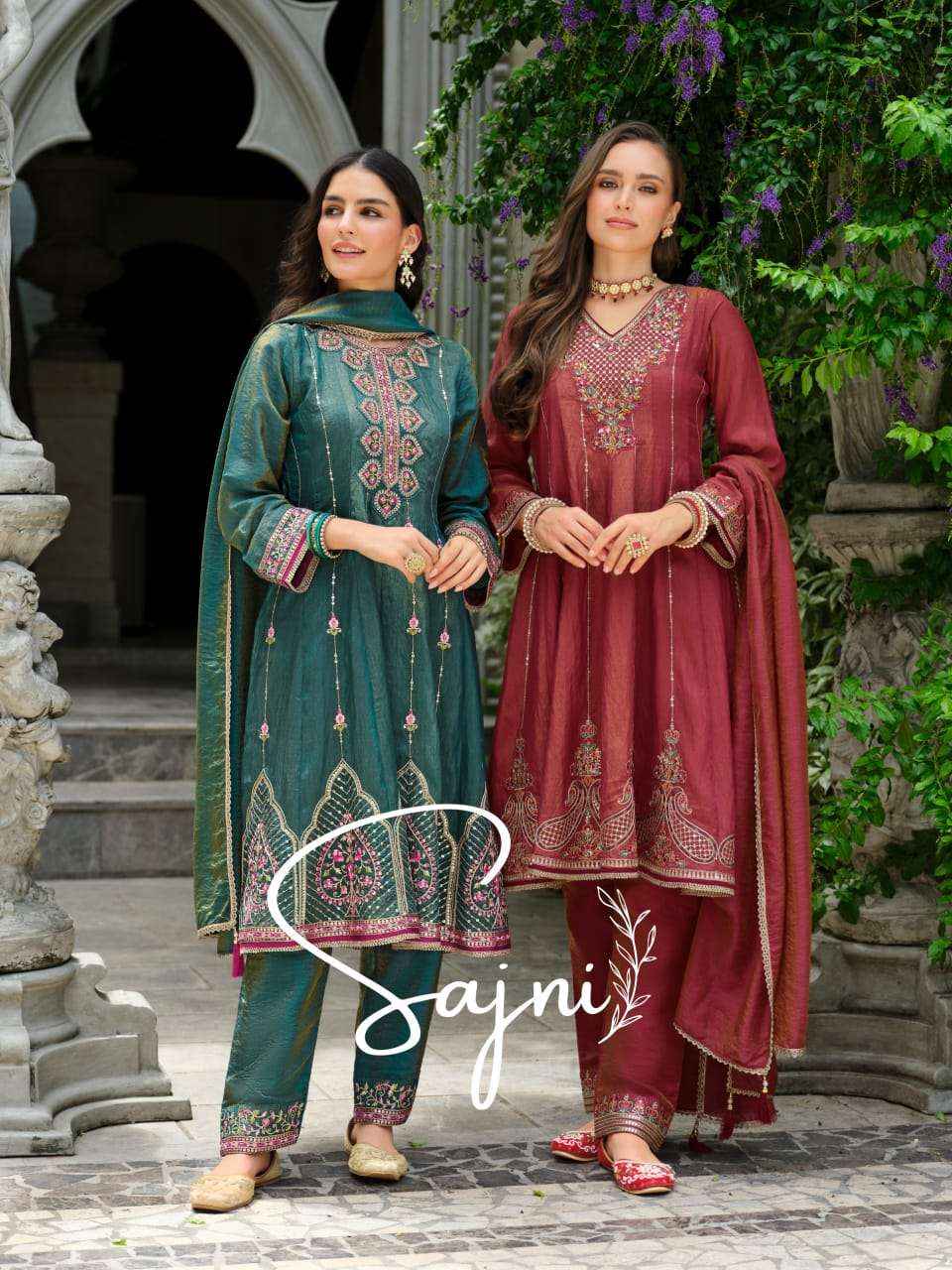 Lily And Lali Sajni Fancy Kali Pattern Readymade Designer Dress Wholesale Price ( 4 Pcs Catalog )