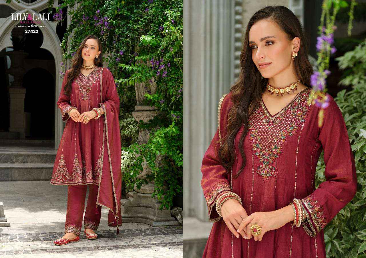 Lily And Lali Sajni Fancy Kali Pattern Readymade Designer Dress Wholesale Price ( 4 Pcs Catalog )