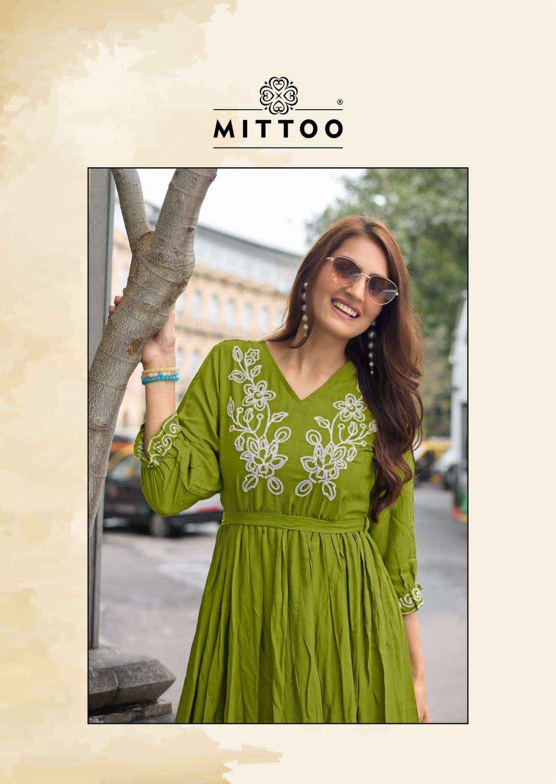 Mittoo Queen Ethnic Wear Rayon Kurti Gown Catalog Wholesale Price ( 6 Pcs Catalog )