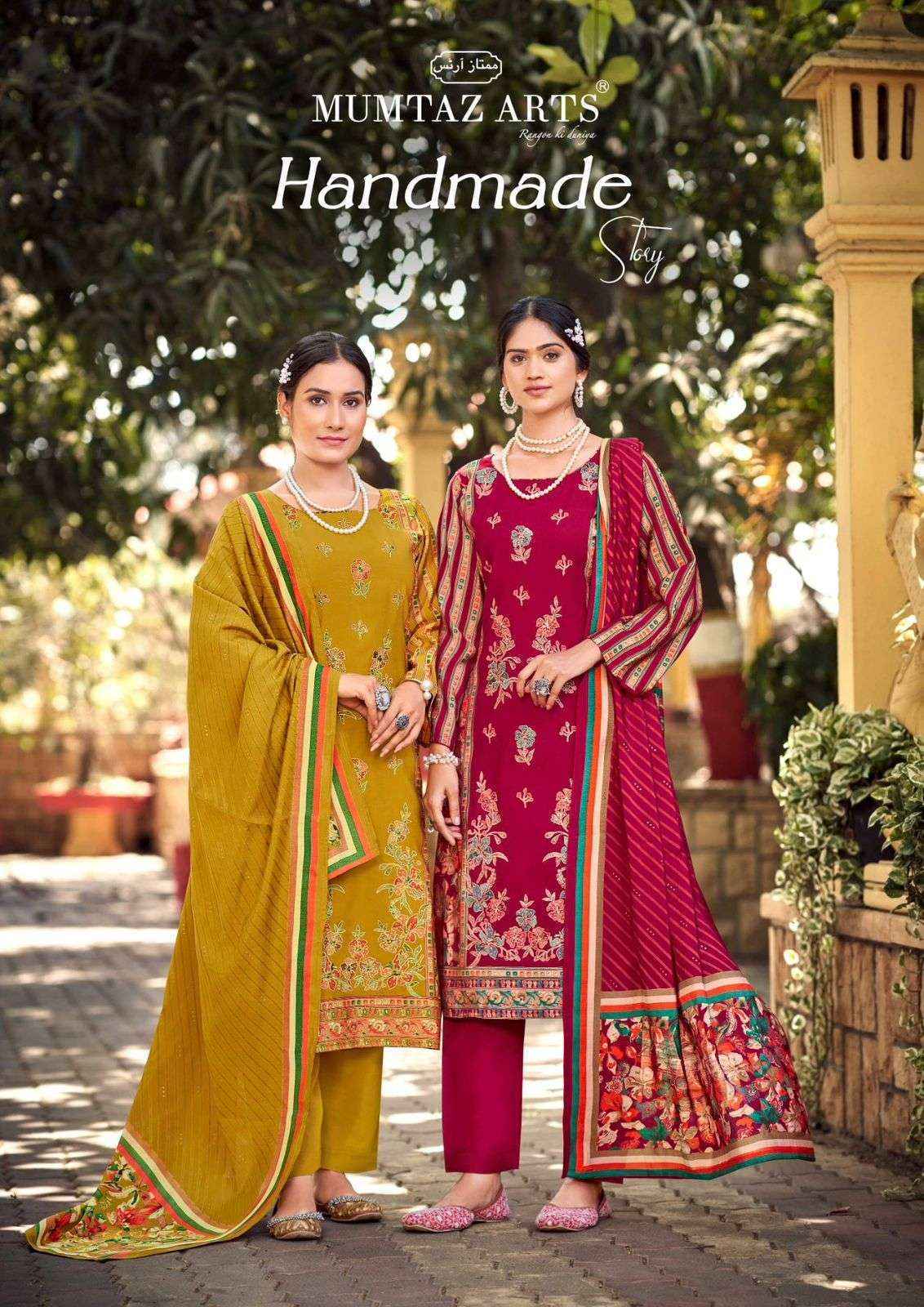 Mumtaz Arts Handmade Story Modal Silk Dress Material Wholesale Market Surat ( 4 pcs Catalogue )