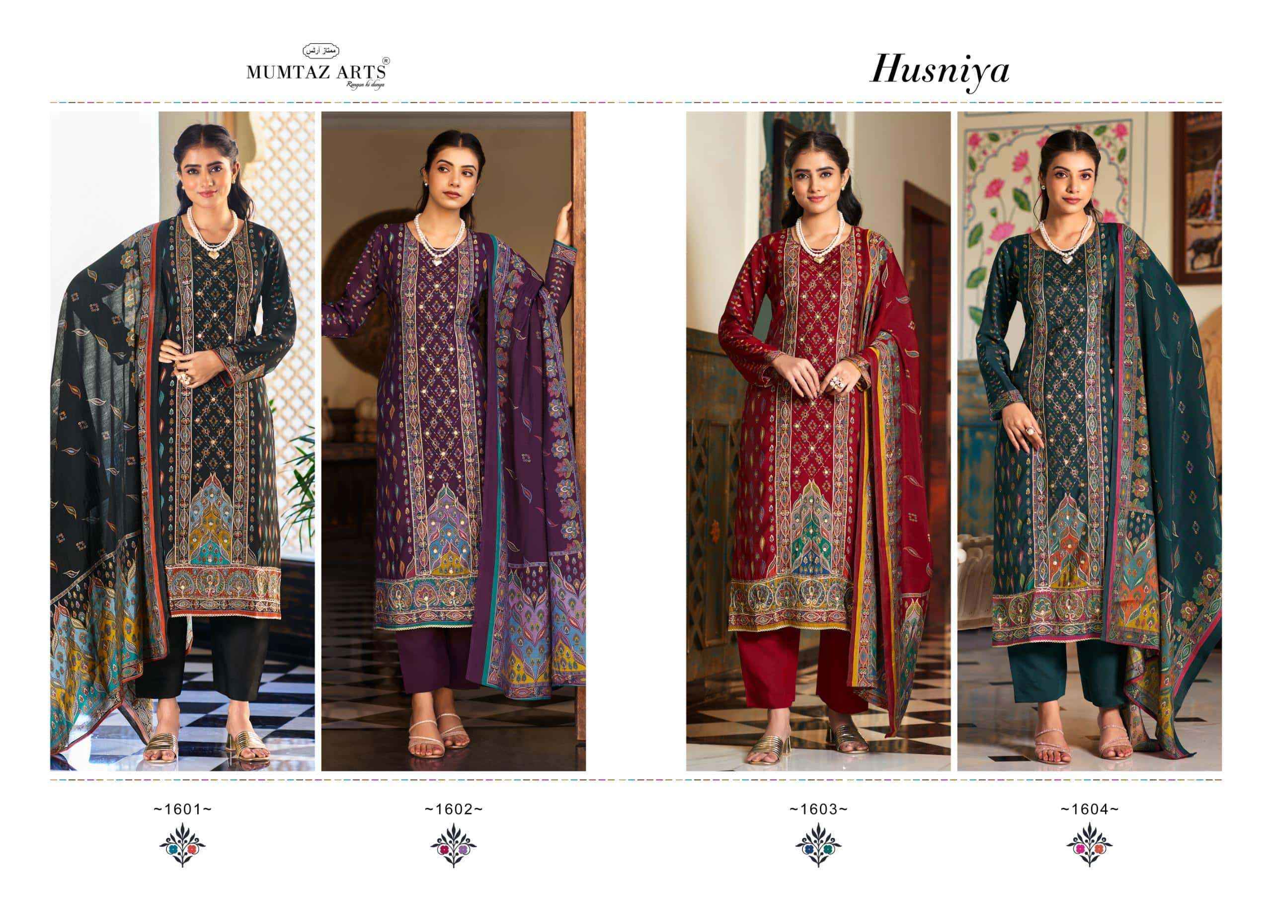 Mumtaz Arts Husniya Designer Printed Fancy Suit Wholesale Price ( 4 Pcs Catalog )