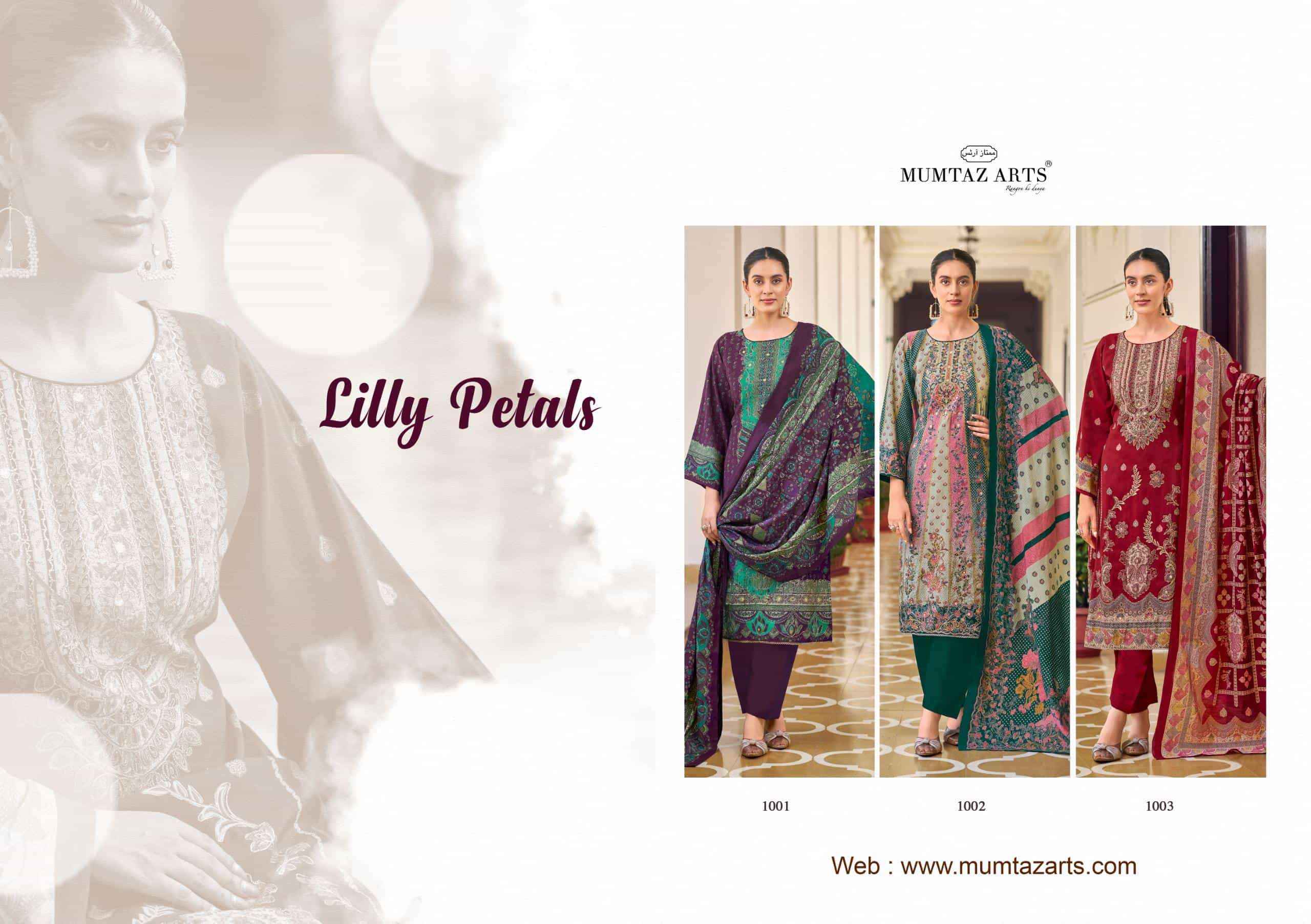 Mumtaz Arts Lilly Petals Fancy Pure Modal Silk Dress Material Wholesale Price ( 3 Pcs Catalog )