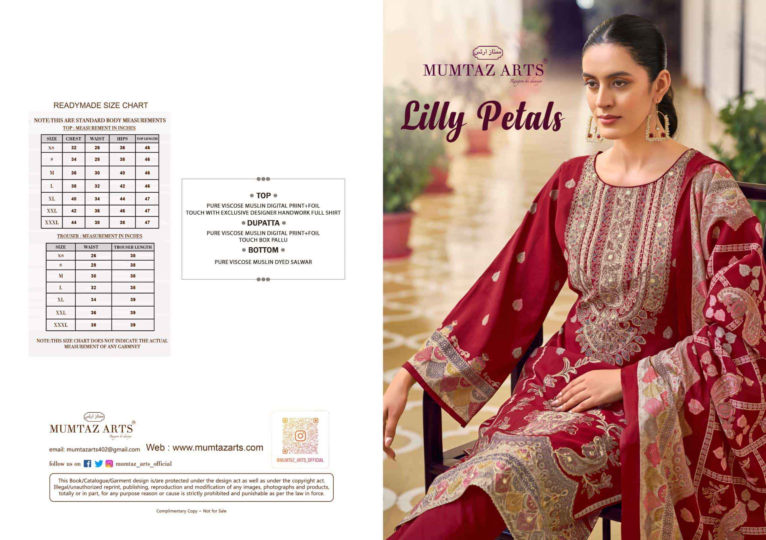 Mumtaz Arts Lilly Petals Fancy Pure Modal Silk Dress Material Wholesale Price ( 3 Pcs Catalog )