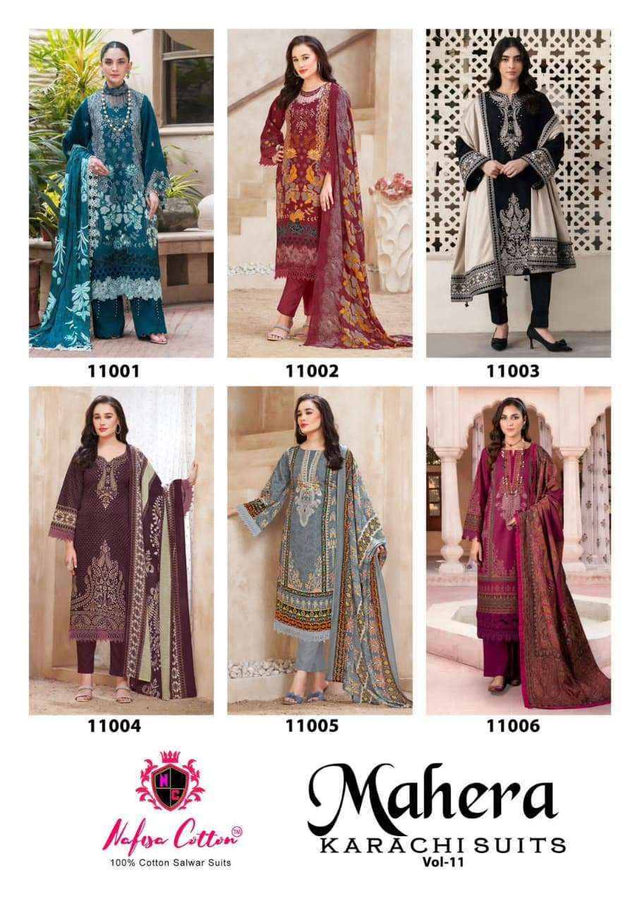 Nafisa Cotton Mahera Vol 11 Designer Printed Cotton Dress Material Wholesale Price ( 6 Pcs Catalog )